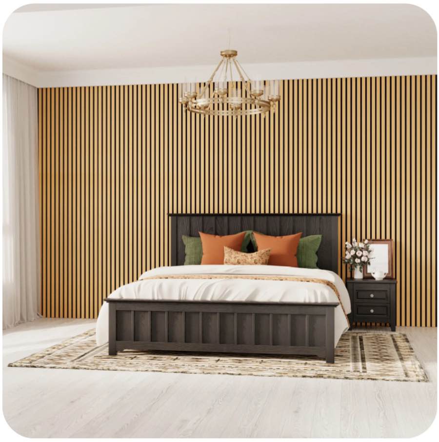 Oxdigi 3D Wood Slat Wall Panel, Sound Absorbing Panels for Interior Wall Décor 23.6" X 47.2" - 2 Pcs - Light Oak