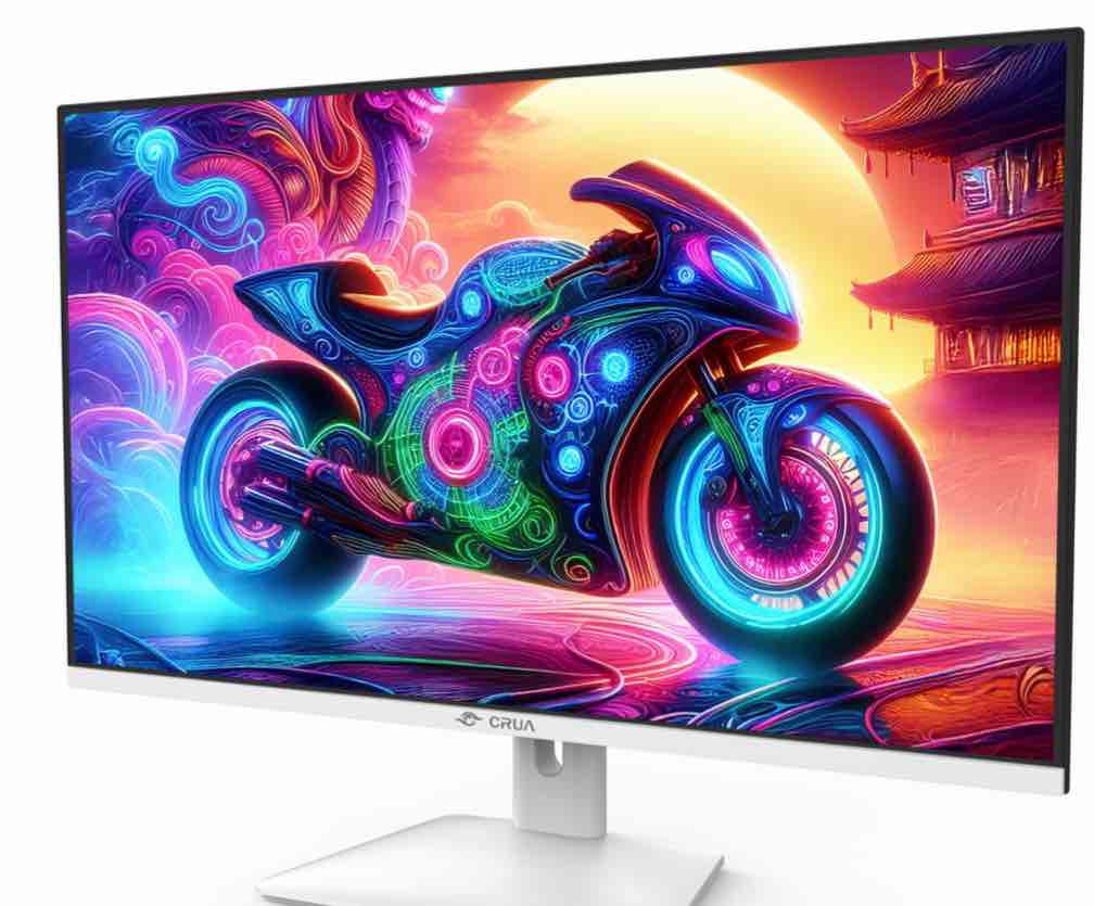 CRUA 32" 2K 75Hz IPS Computer Monitor, QHD 1440P with Build-in Speakers, 100% SRGB,FreeSync,HDMI Port-White