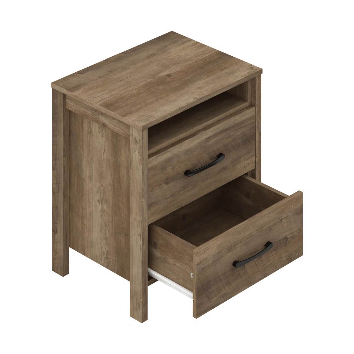 Allysyn 22.7" 2 Drawer Nightstand , knotty oak 
