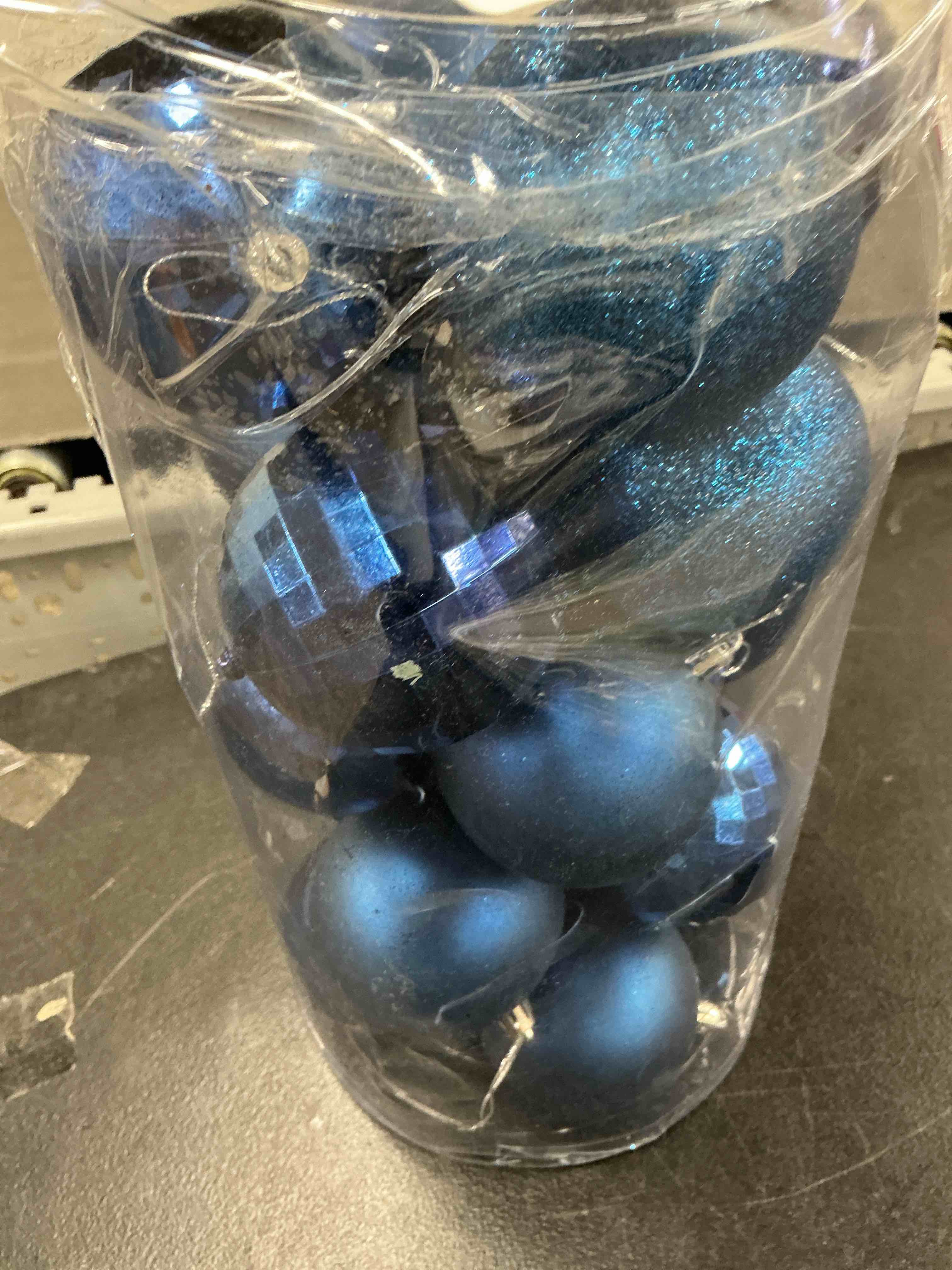 allgala 20 PK 3 Inch (8CM) Large Christmas Ornament Balls for Xmas Tree-4 Style-Navy Blue