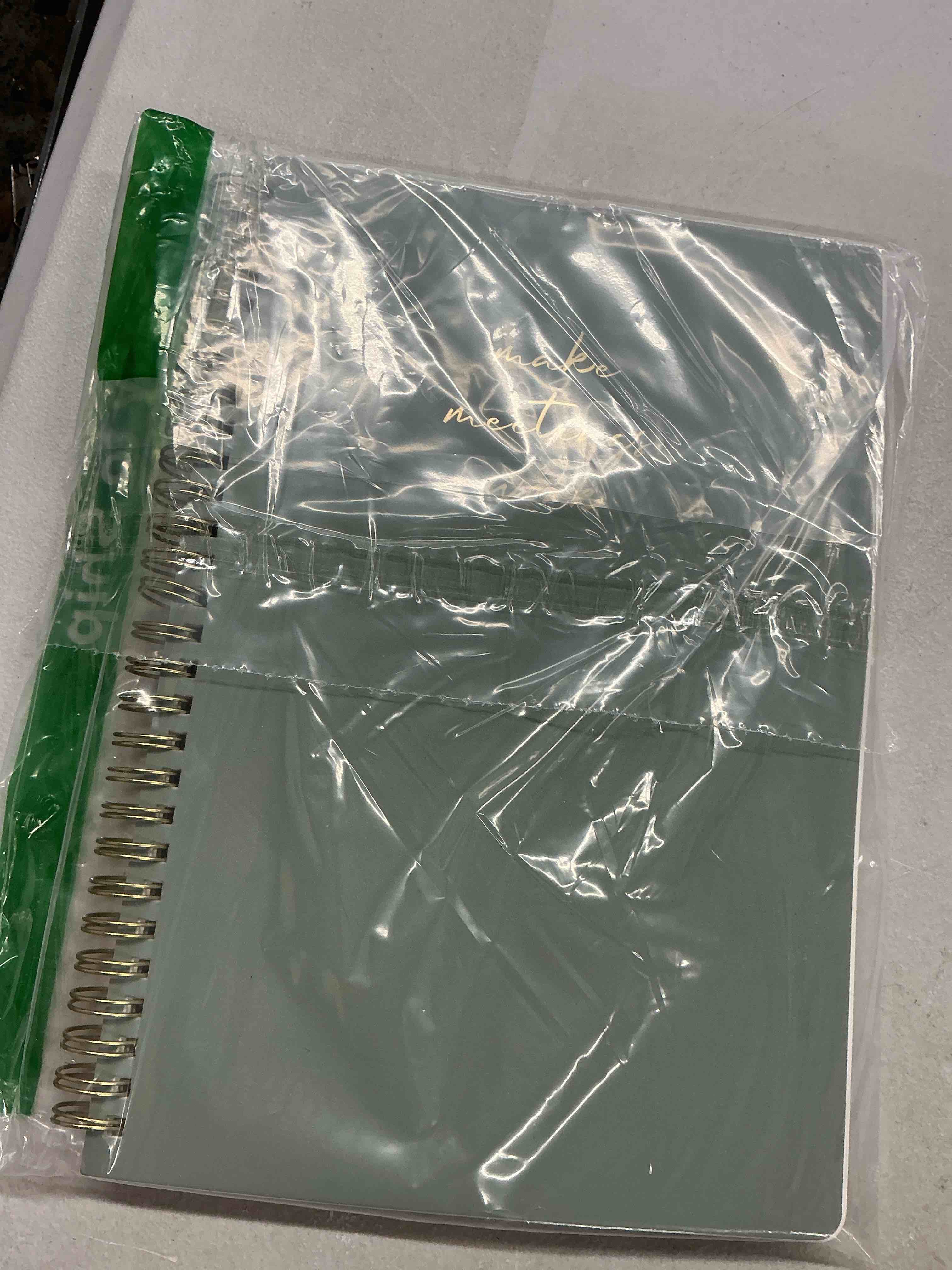 Condition photo showing Good Condition for taja meeting notebook for work organization - work notebook with action items, meeting minutes planner notebook, perfect office supplies for men & women - green 1 pack b-green