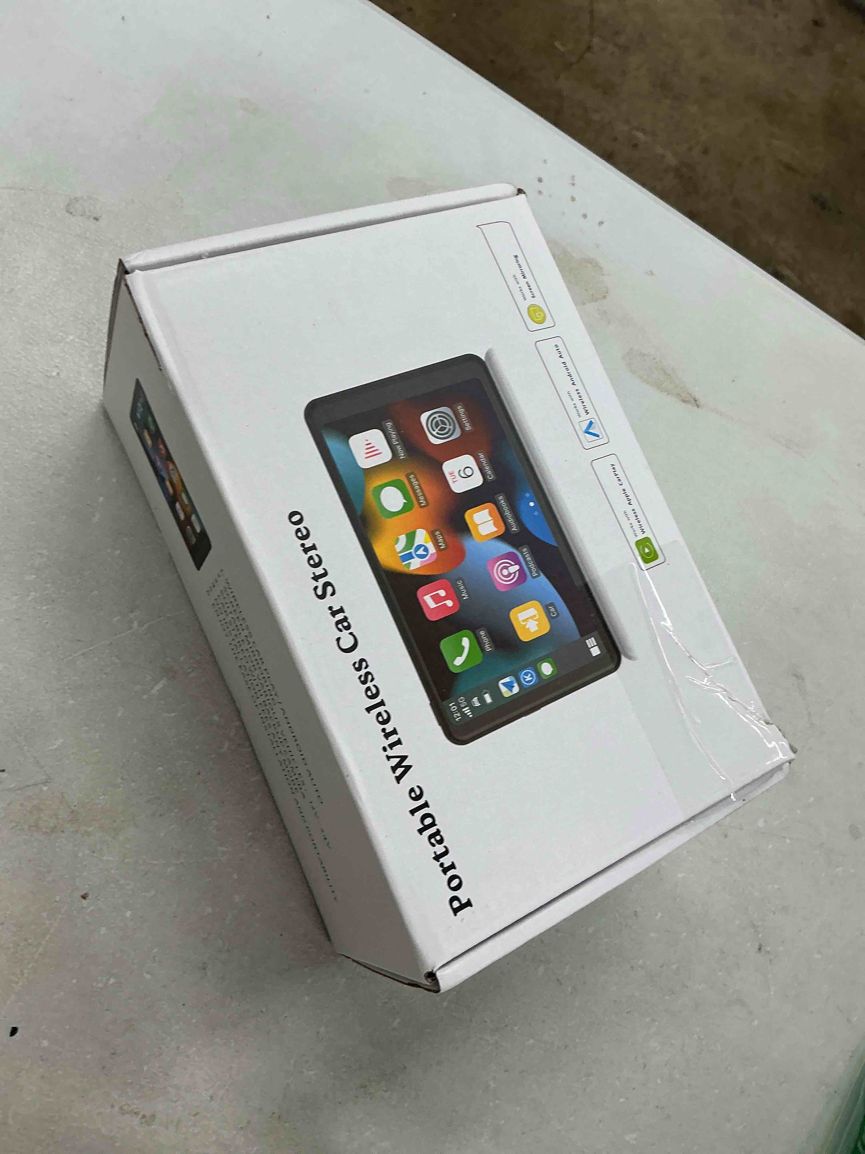Condition photo showing Good Condition for portable wireless carplay car stereo, 7" hd touchscreen for car with apple carplay & android auto with backup camera/mirror link/voice control/bluetooth/gps/aux/fm satellite radio for all vehicles