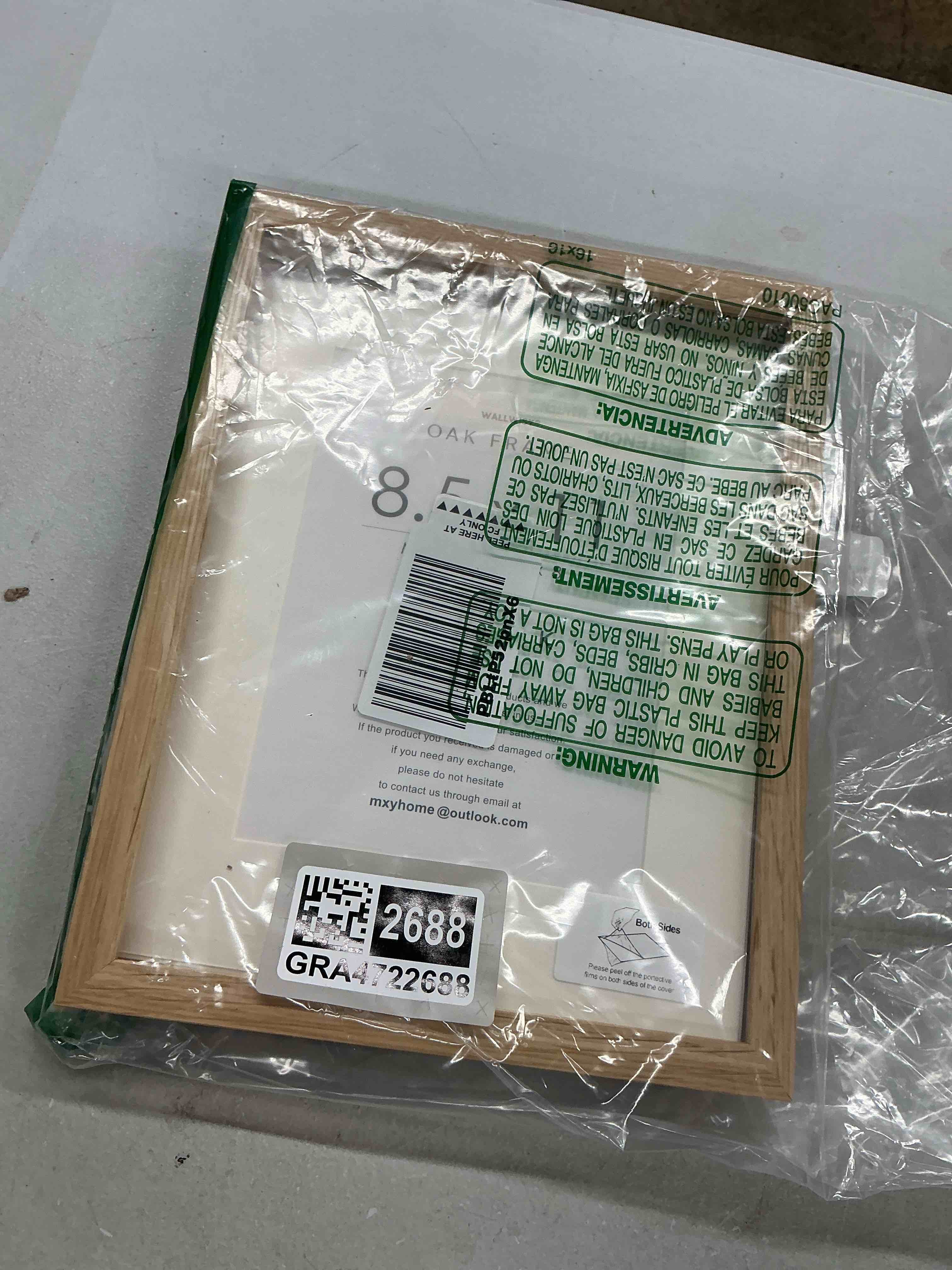 Condition photo showing Good Condition for 8.5x11 picture frame, solid oak wood 8.5 by 11 picture frame with mat to 6x8(openning size is 5.5x7.5), 11x8.5 natural oak frames for wall and tabletop display, set of 1 8.5x11 in - 1p natural oak