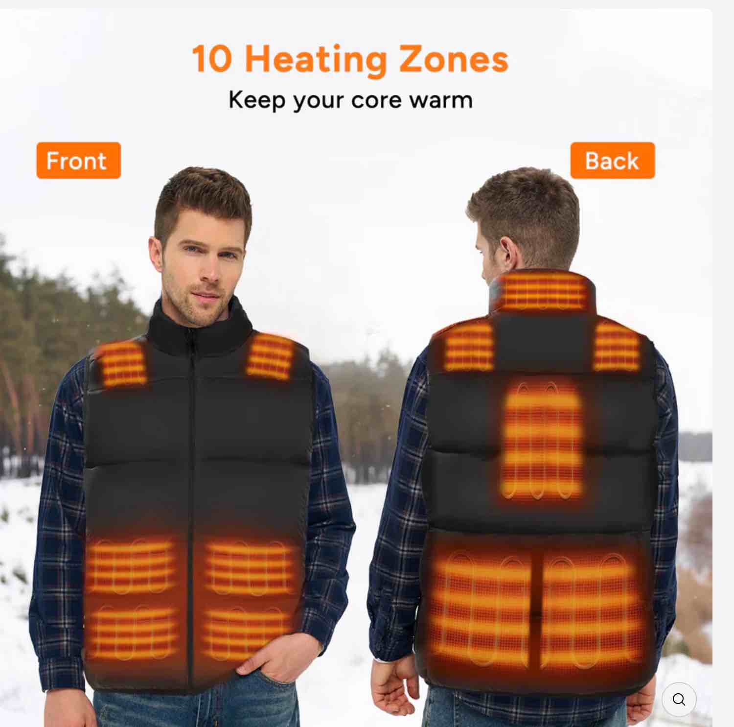 Electric Ultra-Soft Heated Vest with 16000mAh Battery Pack