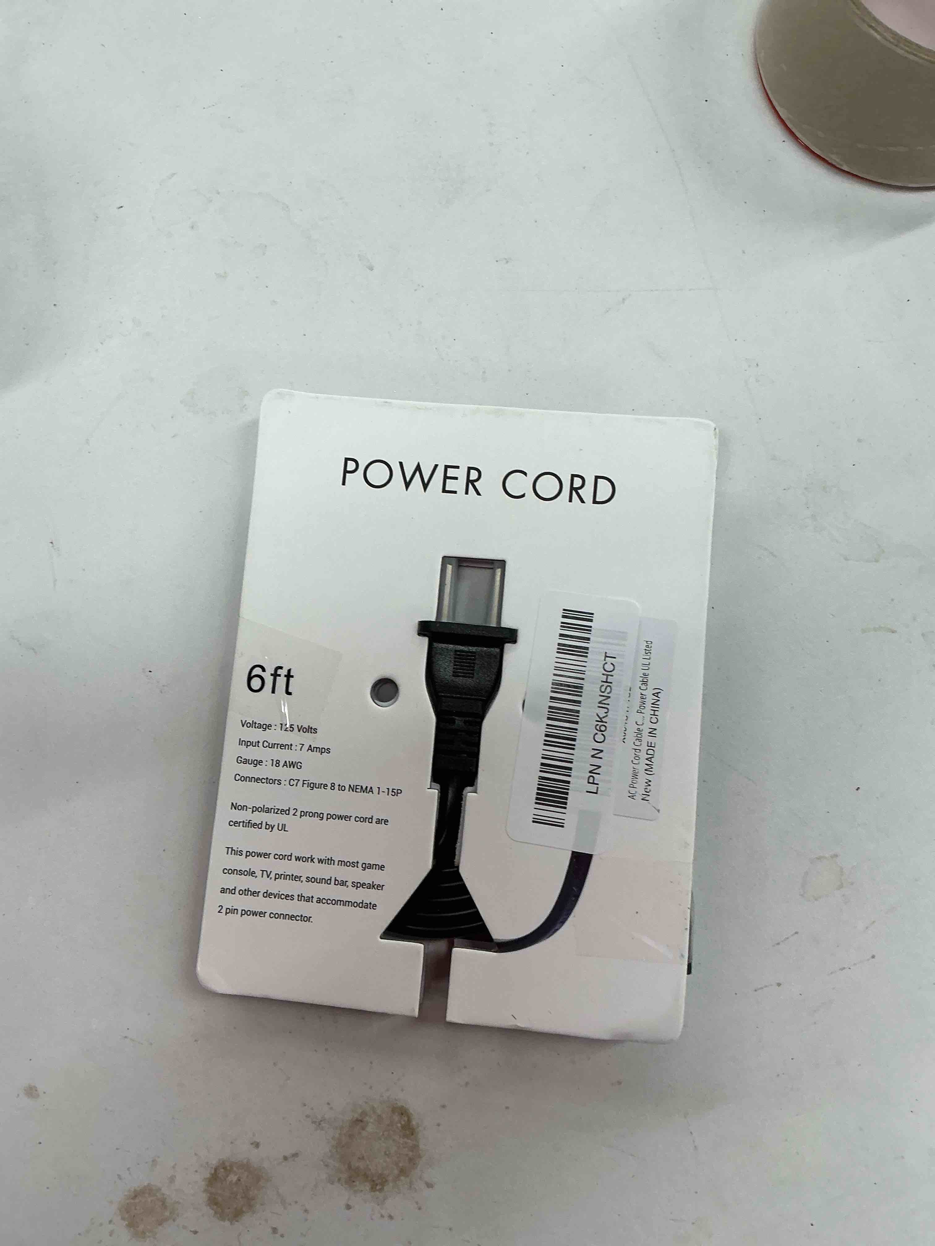 Condition photo showing New/Like New for ac power cord cable compatible for hp officejet pro 4650 6978 8035 8025 8600 9015 8710 4630 8028 8020 8720 9025 8610 5212 5255, 2 prong replacement 6ft printer power cable ul listed