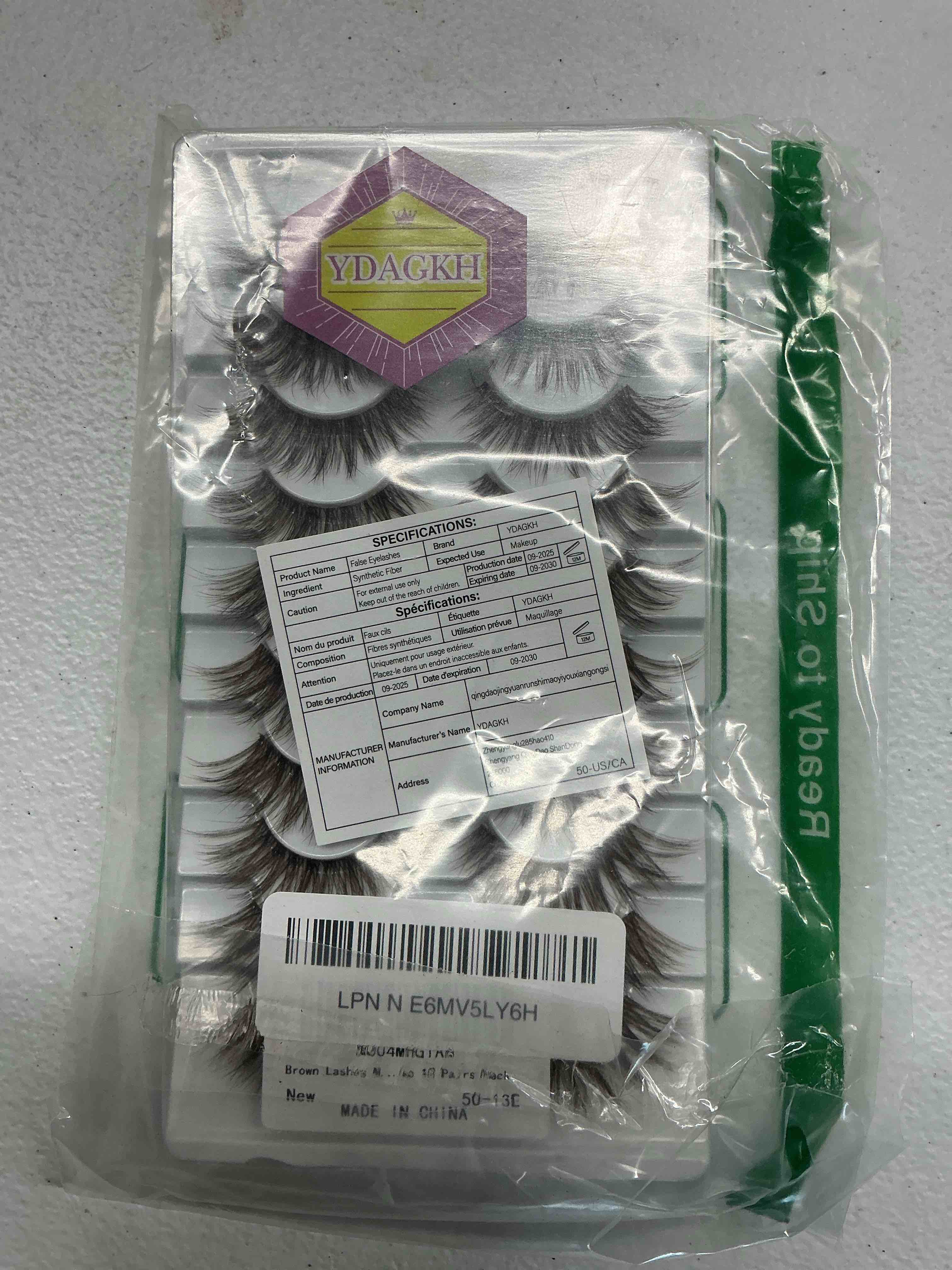 Condition photo showing Good Condition for brown lashes natural look false eyelashes wispy cat eye lashes c-curly dark brown fake lashes 16mm slightly faux mink eyelashes strip 10 pairs pack w - brown natural