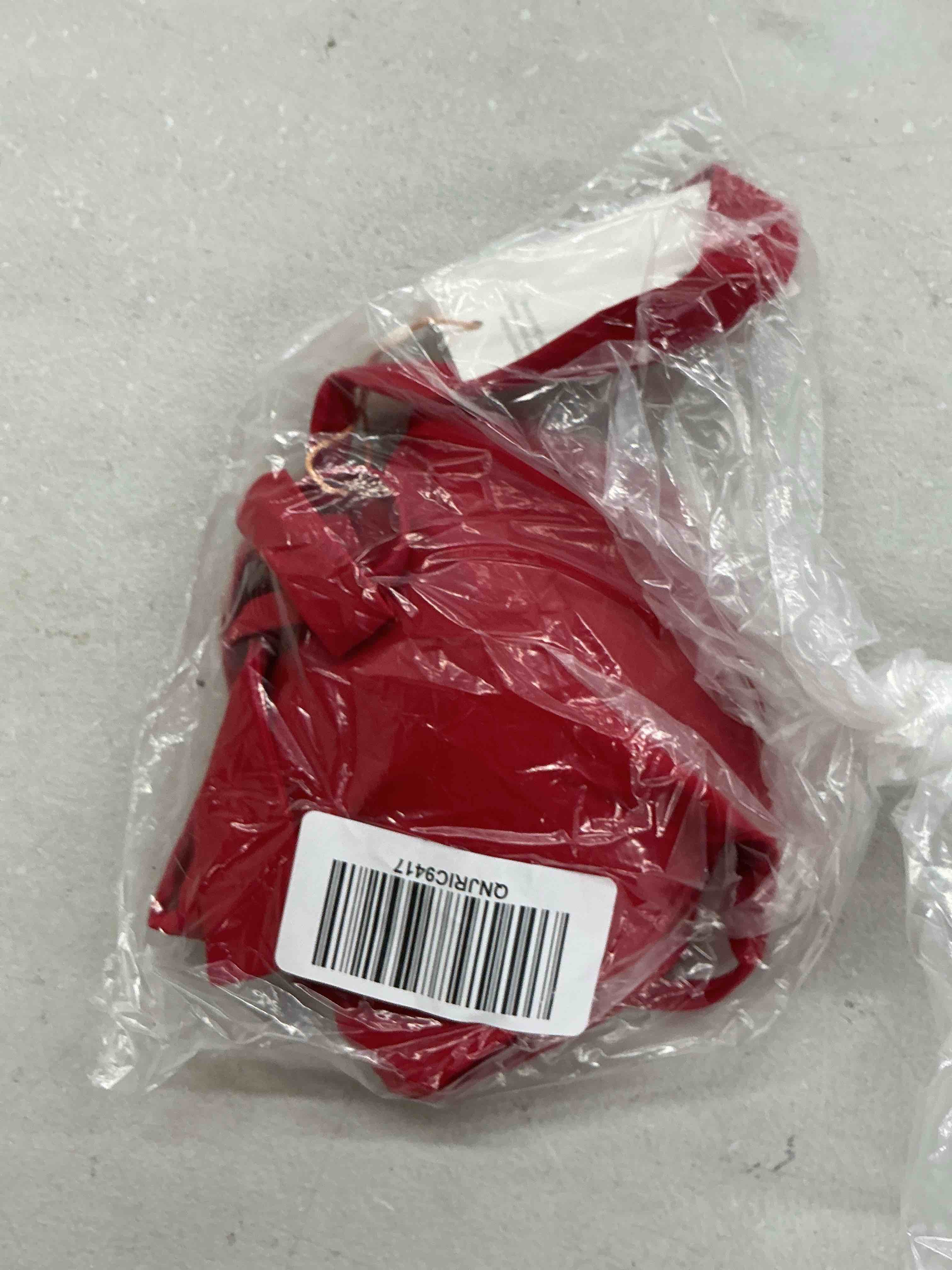 Condition photo showing New/Like New for quince italian scoop neck bikini top, m, cherry