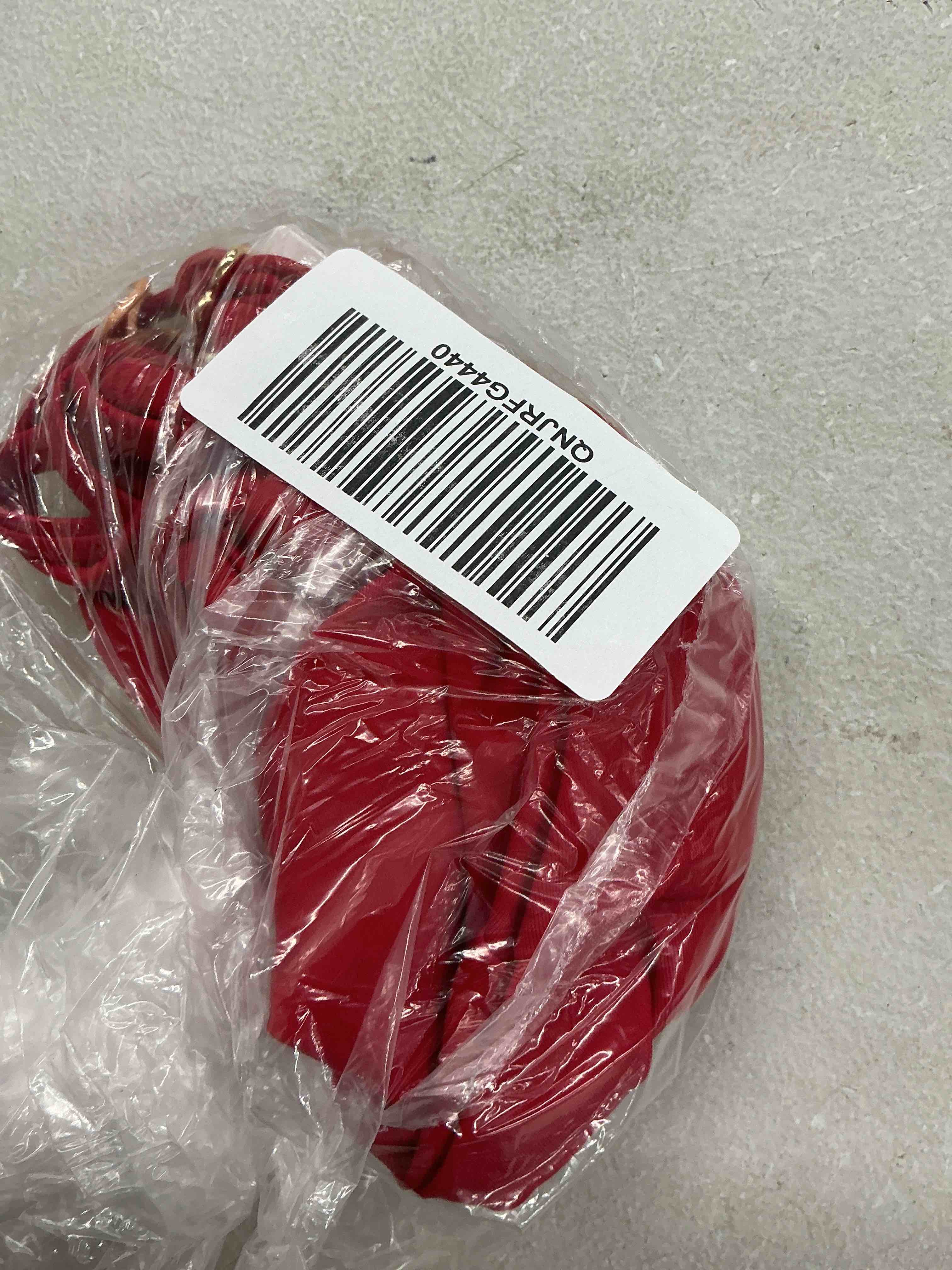 Condition photo showing New/Like New for quince italian knotted triangle bikini top, s, cherry