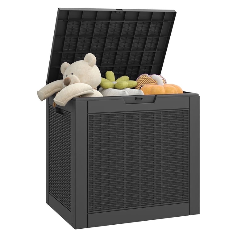 Bifanuo 31 Gallon Cover Box, Outdoor Resin Storage Box, Lightweight Water and UV Resistant Storage Cover Box for Garden Tools, Supplies and Toys