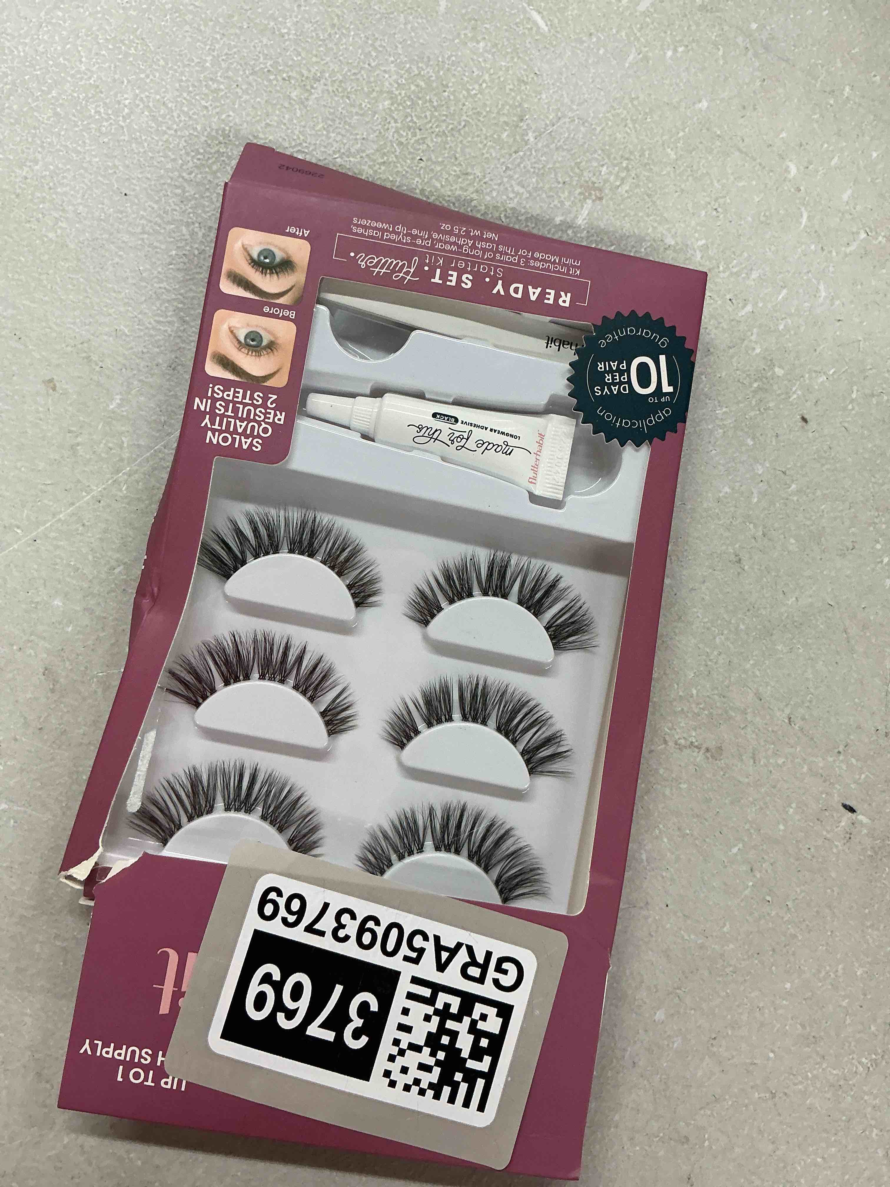 Condition photo showing New/Like New for flutterhabit wink ready set starter kit, diy eyelash extensions, lash clusters for women, professional quality at home eyelash extension kit, natural false lashes, 3 lash sets, lash glue included