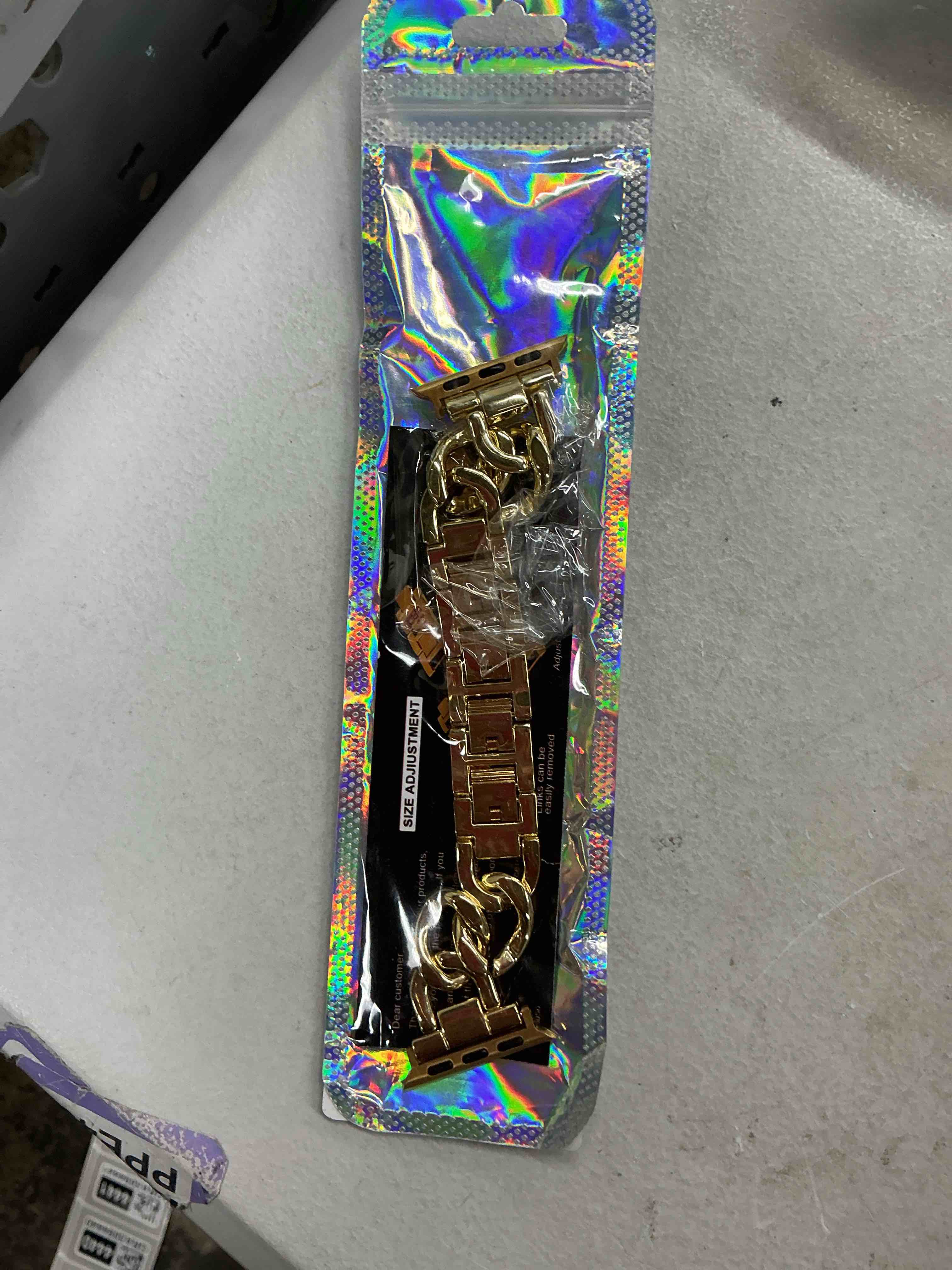 Condition photo showing Good Condition for jr.dm gold watch bands for women compatible with apple watch 38mm 40mm 41mm 42mm(s10/11) adjustable metal cowboy steel single chain bracelet for iwatch series 11/10/9/8/7/6/5/4 se 3/2/1 (no case) classic gold 41/40/38/42mm(series 10/11)