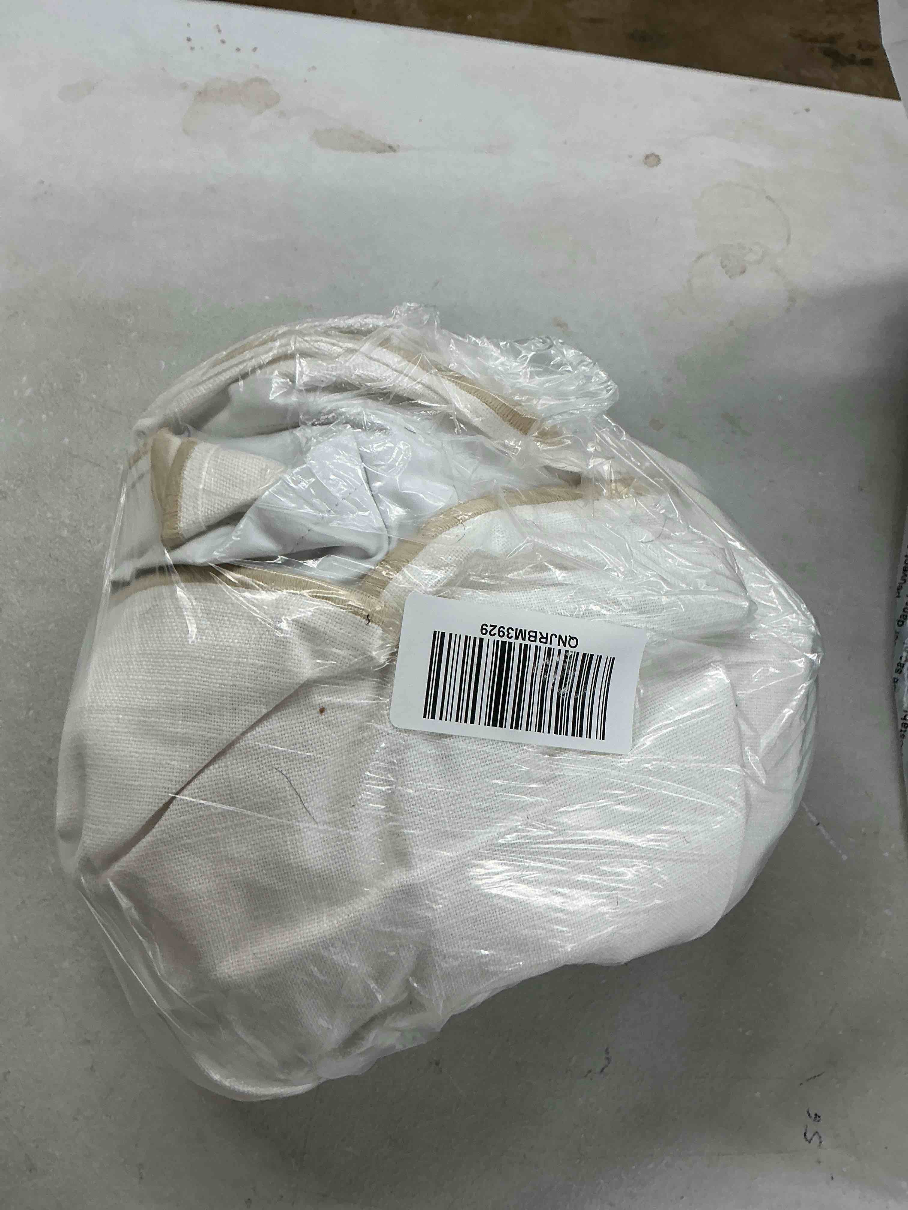 Condition photo showing Good Condition for quince piped edge cotton true blackout curtain - single panel, 48x96, ivory/oatmeal piping