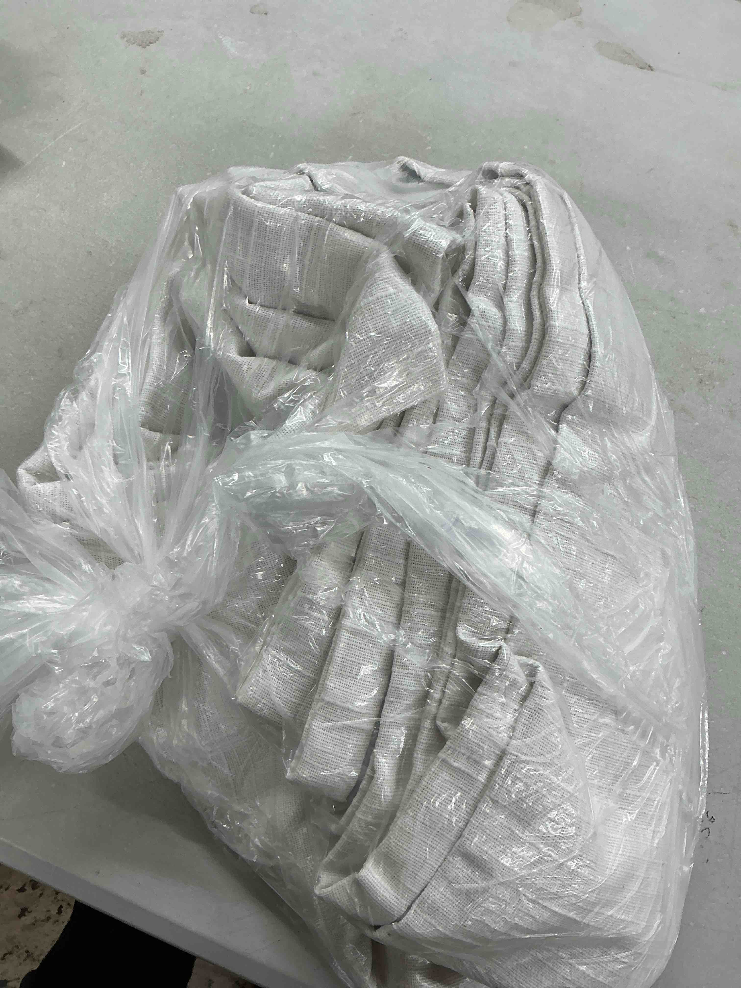 Condition photo showing Good Condition for quince cotton slub room darkening curtain - single panel, 48x108, white