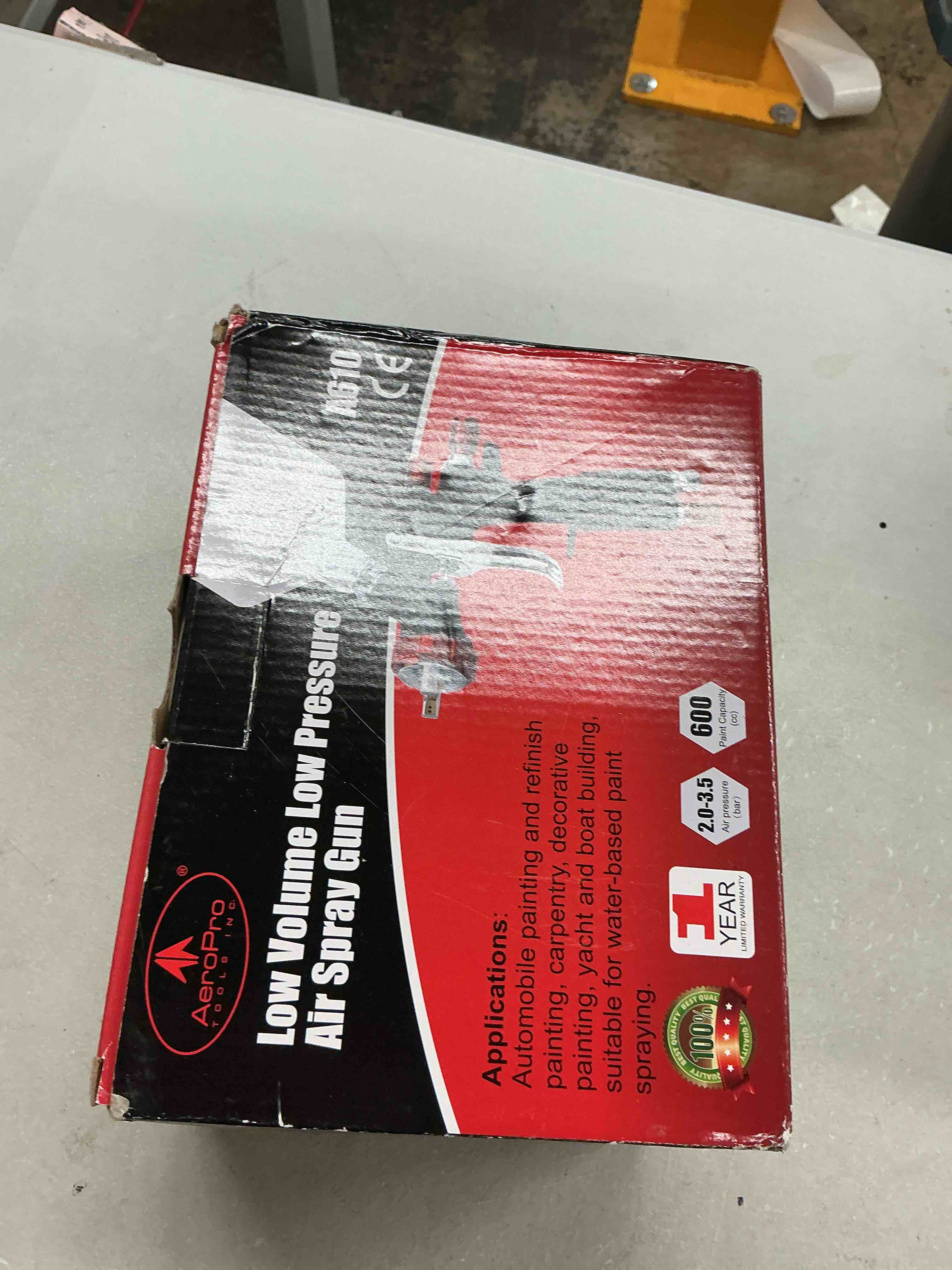 Condition photo showing Good Condition for aeropro tools r500 lvlp air spray gun with 1.3/1.5/1.7mm nozzles & air regulator, a610 paint guns automotive, car paint gun sprayer, paint gun for house painting, car, furniture, varnish and top coat a610 spray gun kit