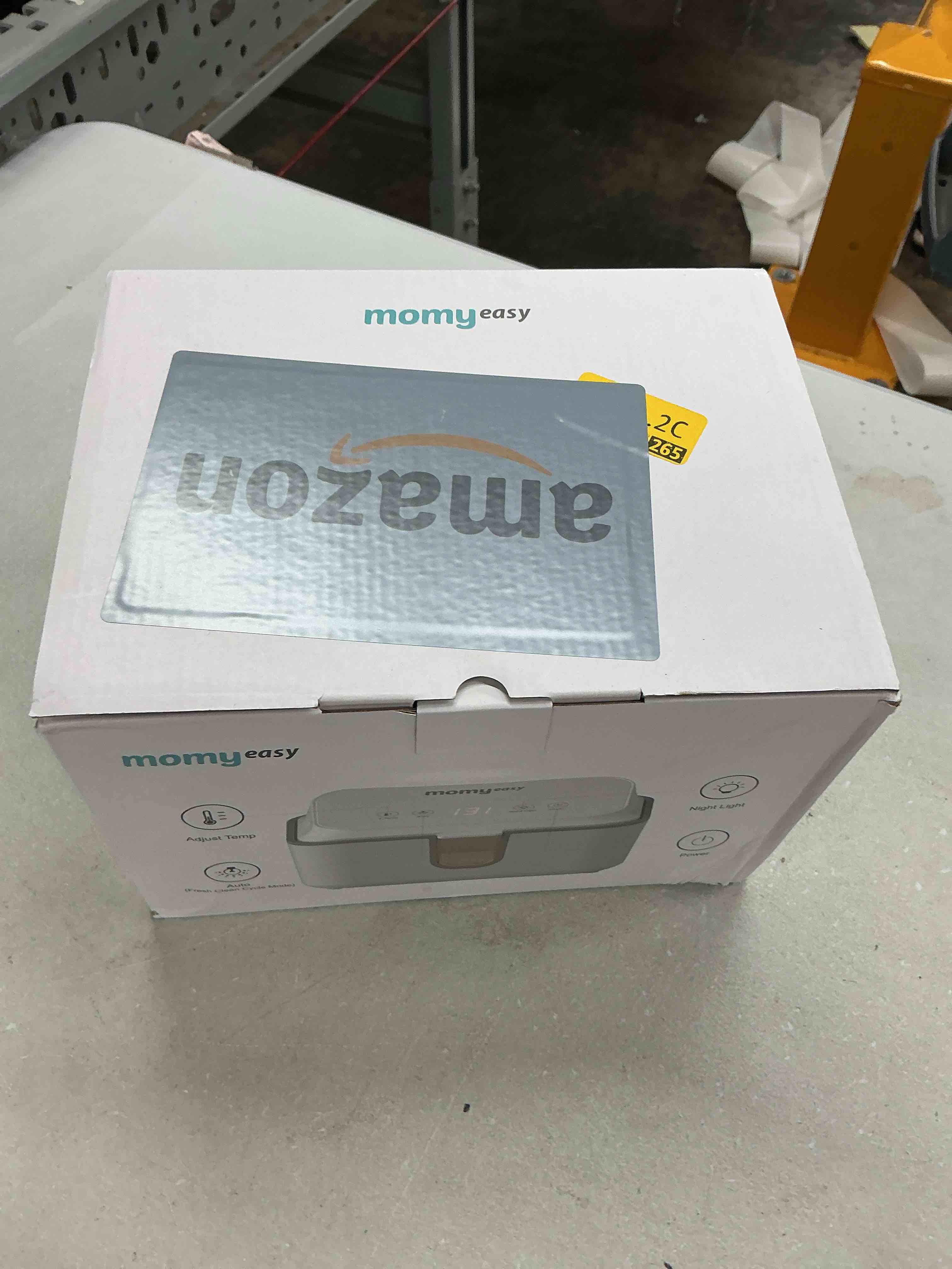 Condition photo showing Good Condition for momyeasy baby wipe warmer, large capacity wipes dispenser with 3 temperature modes, even heating diaper wipe warmer with night light, wipes warmer for babies/adults