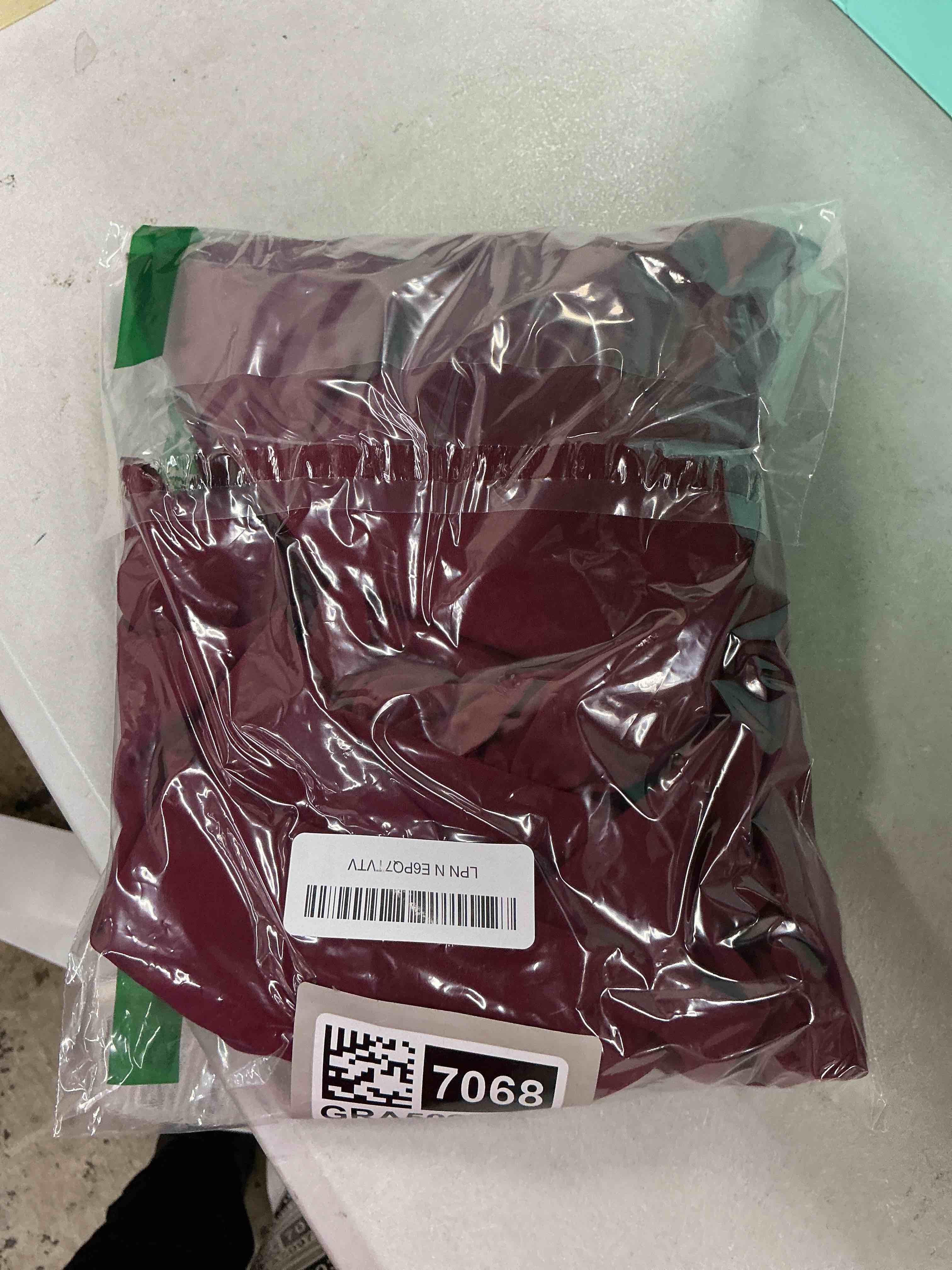 Condition photo showing New/Like New for astylish women's elegant wrap v neck peplum tops cap sleeve stretchy ruched ruffle dressy blouses shirts x-large burgundy