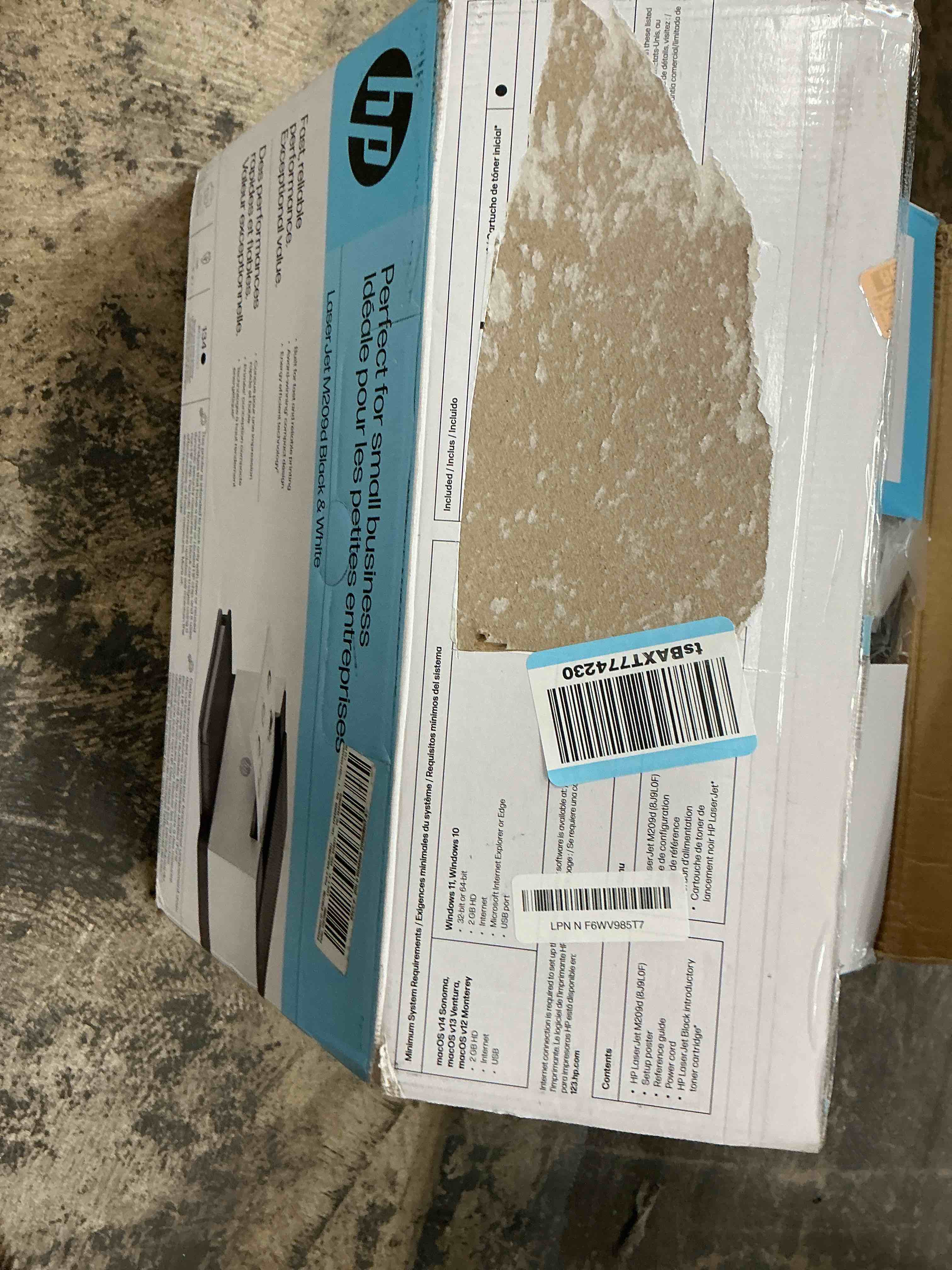 Condition photo showing New/Like New for hp laserjet m209d laser printer, black and white, automatic duplex, usb connection only (cable included), best for home office (8j9l0f) wired