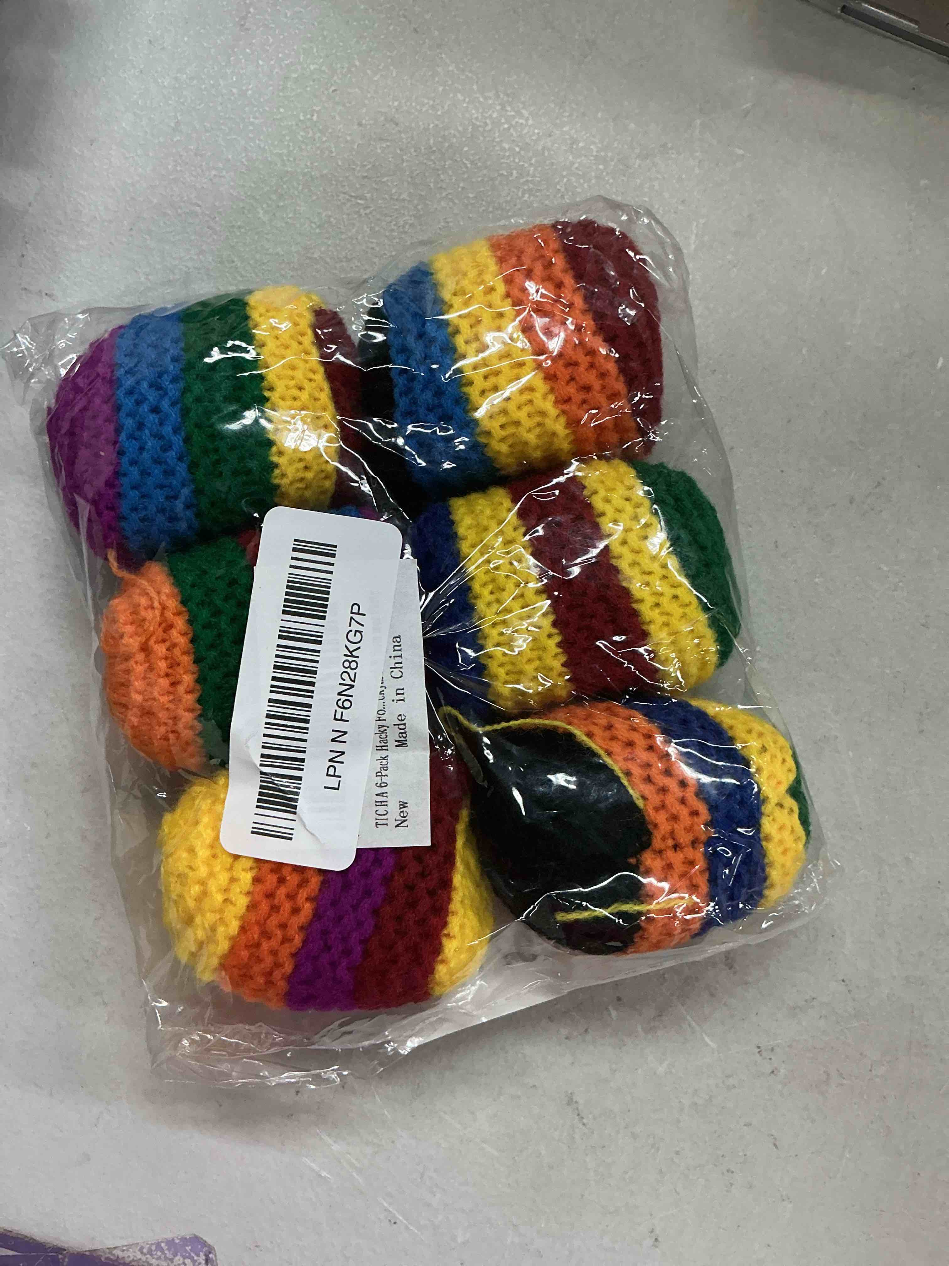 Condition photo showing Good Condition for ticha 6-pack hacky footbag sack set – soft kick sack balls for adults & beginners – durable juggling & outdoor game – portable fun for beach, camping, backyard & summer party 6pcs