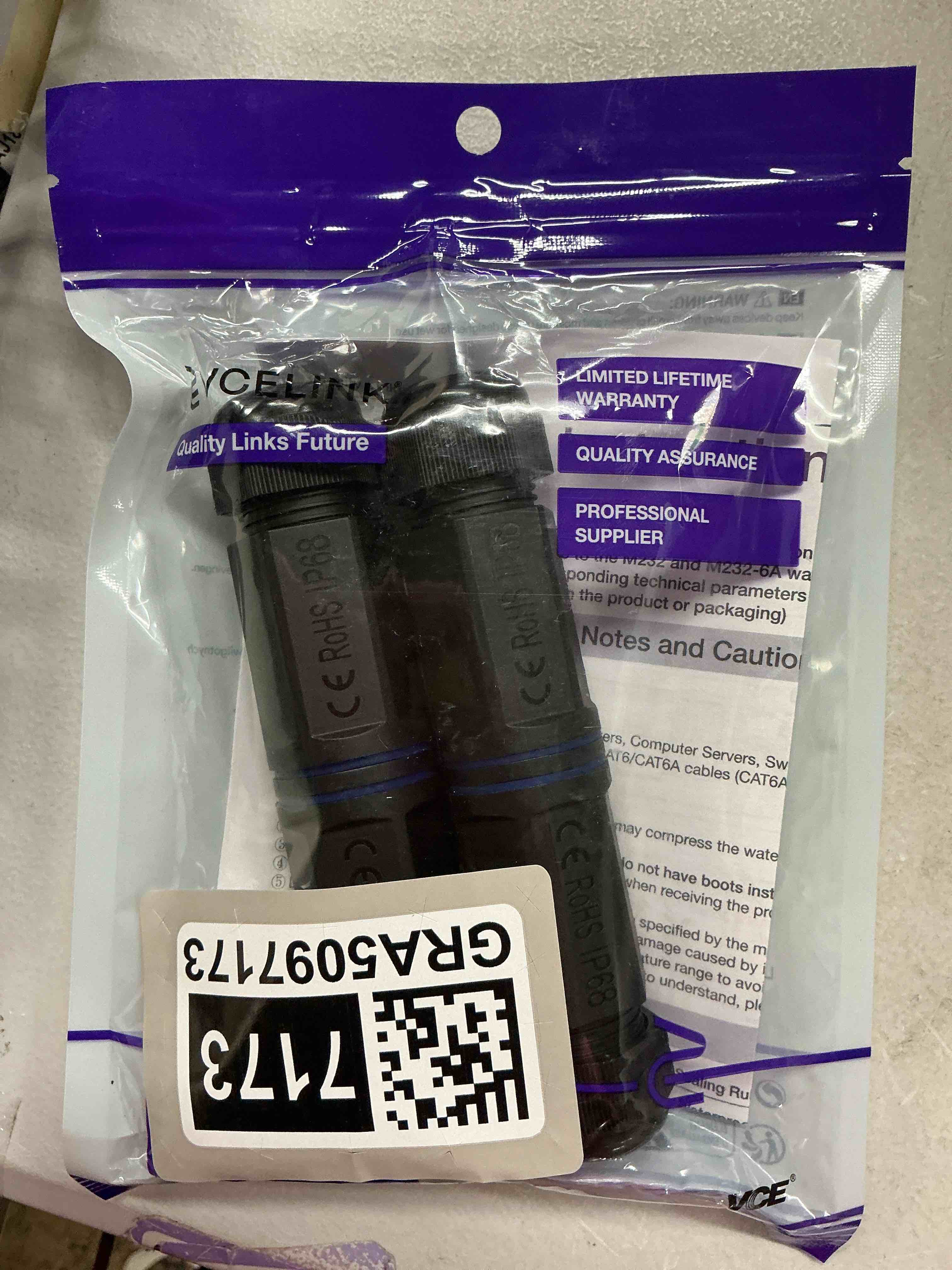 Condition photo showing Good Condition for vce waterproof rj45 coupler ip68 (5.3 in), cat6/cat5e/cat5 female to female coupler connector shielded 8pin for outdoor ethernet lan cable, 2 pack