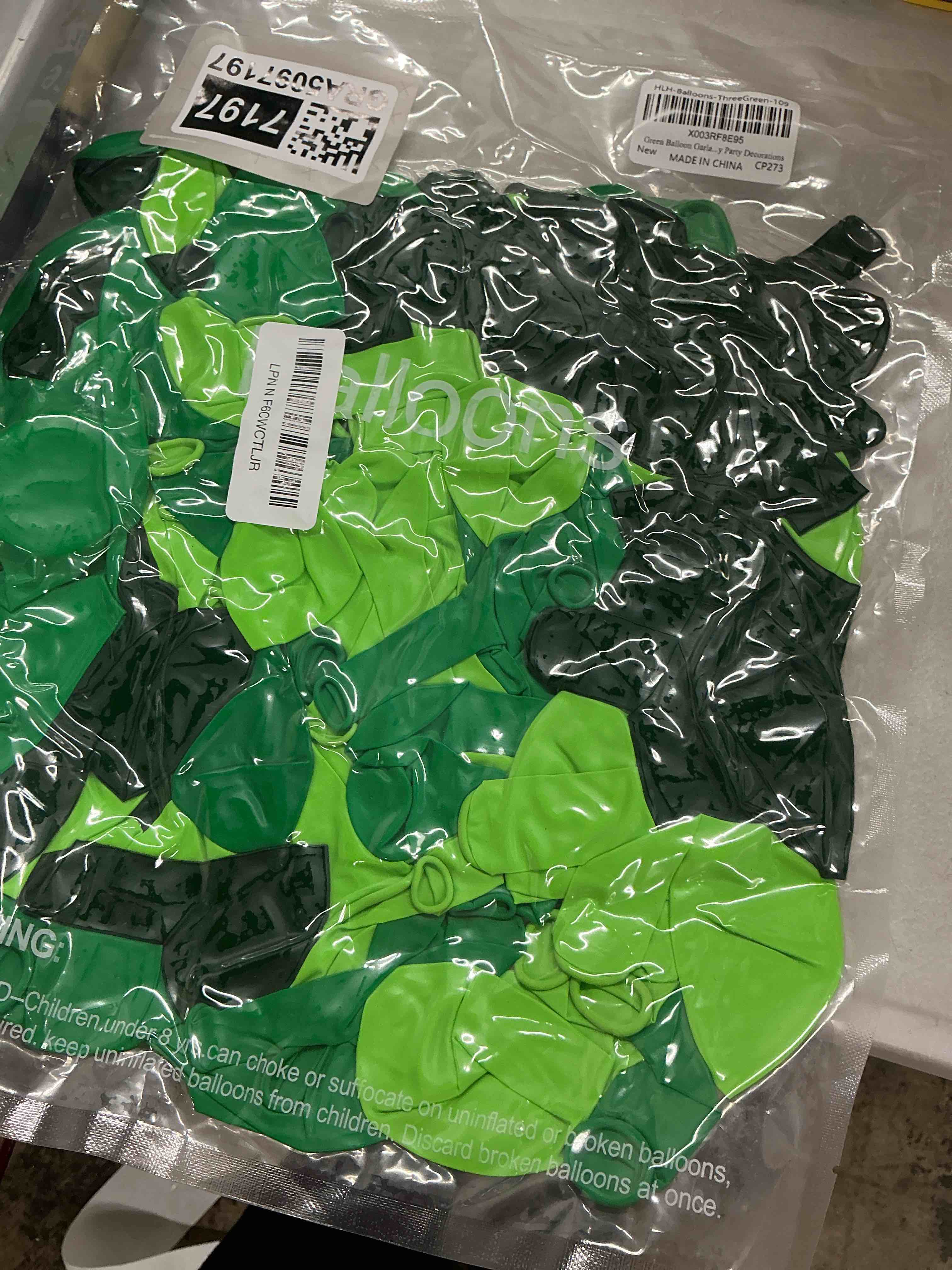 Condition photo showing New/Like New for green balloon garland arch kit, kelfara latex balloons 109pcs different sizes 18/10/12/5 inch, party balloons for wedding graduation anniversary green jungle forest themed birthday party decorations