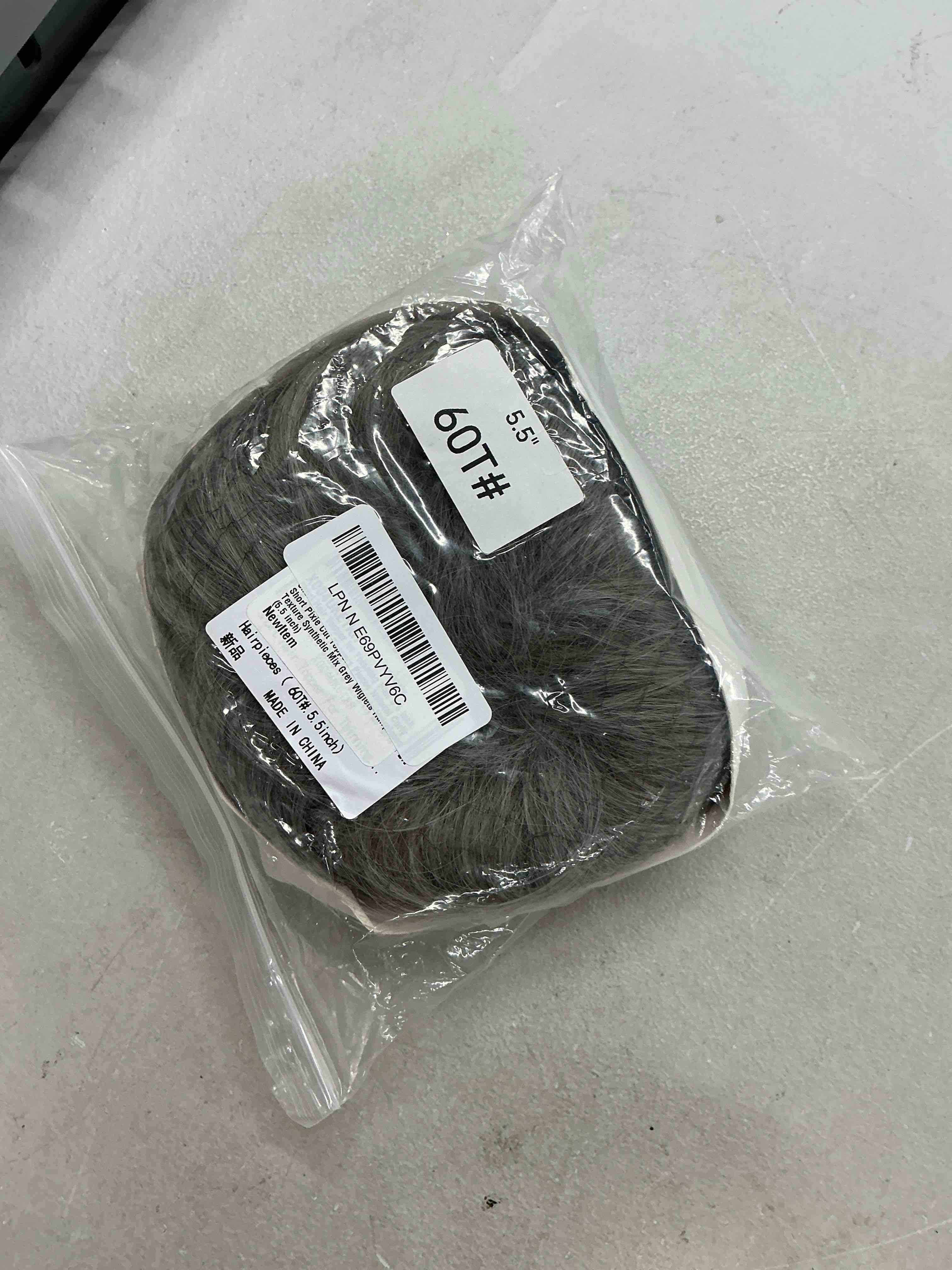 Condition photo showing Good Condition for grey short hair toppers for thinning hair 5.5 inch short pixie cut topper pieces natural curly texture synthetic mix grey wiglets hairpieces (5.5 inch) mix grey 5.5 inch