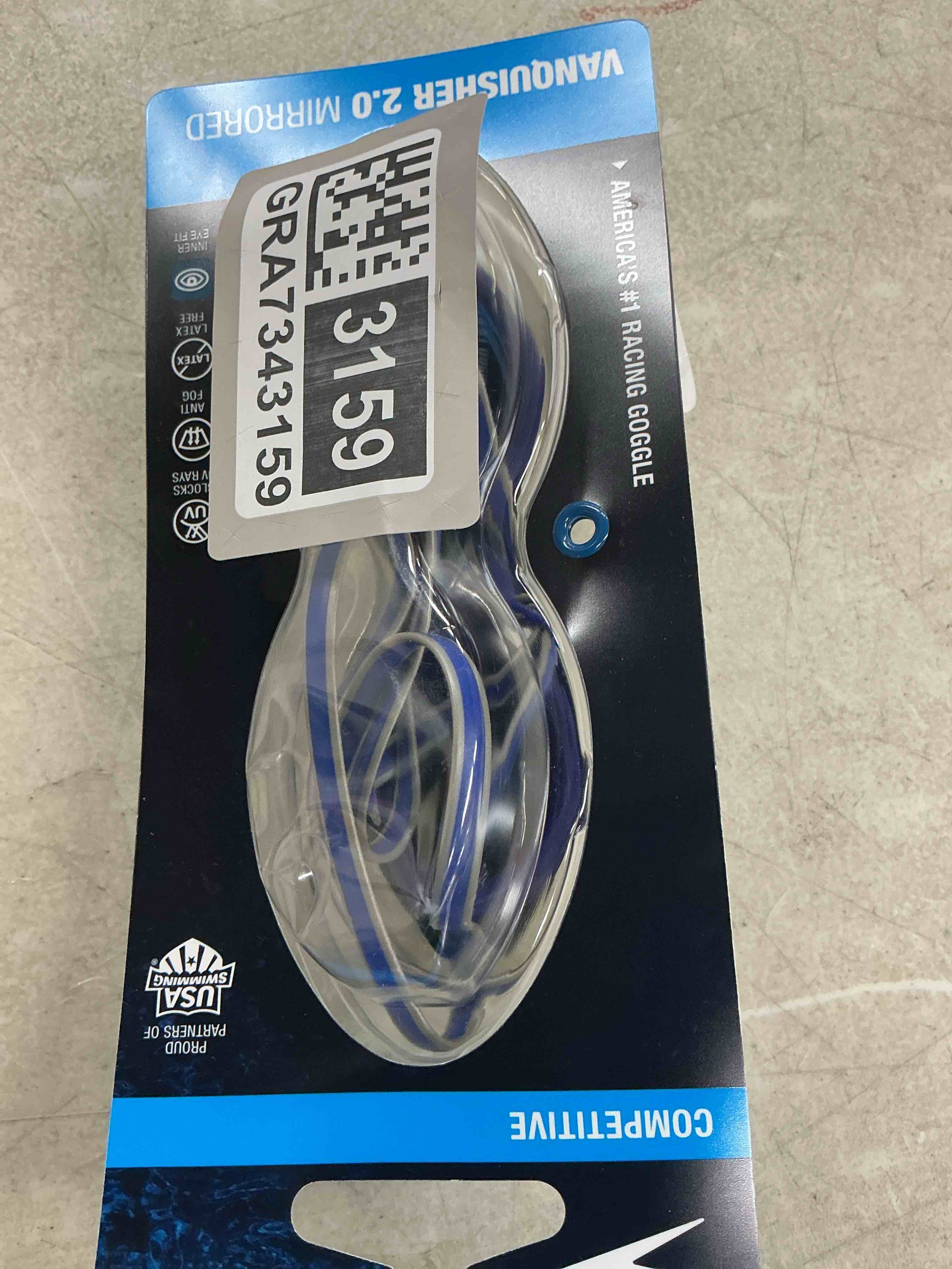 Condition photo showing Good Condition for speedo unisex-adult swim goggles mirrored vanquisher one size blue