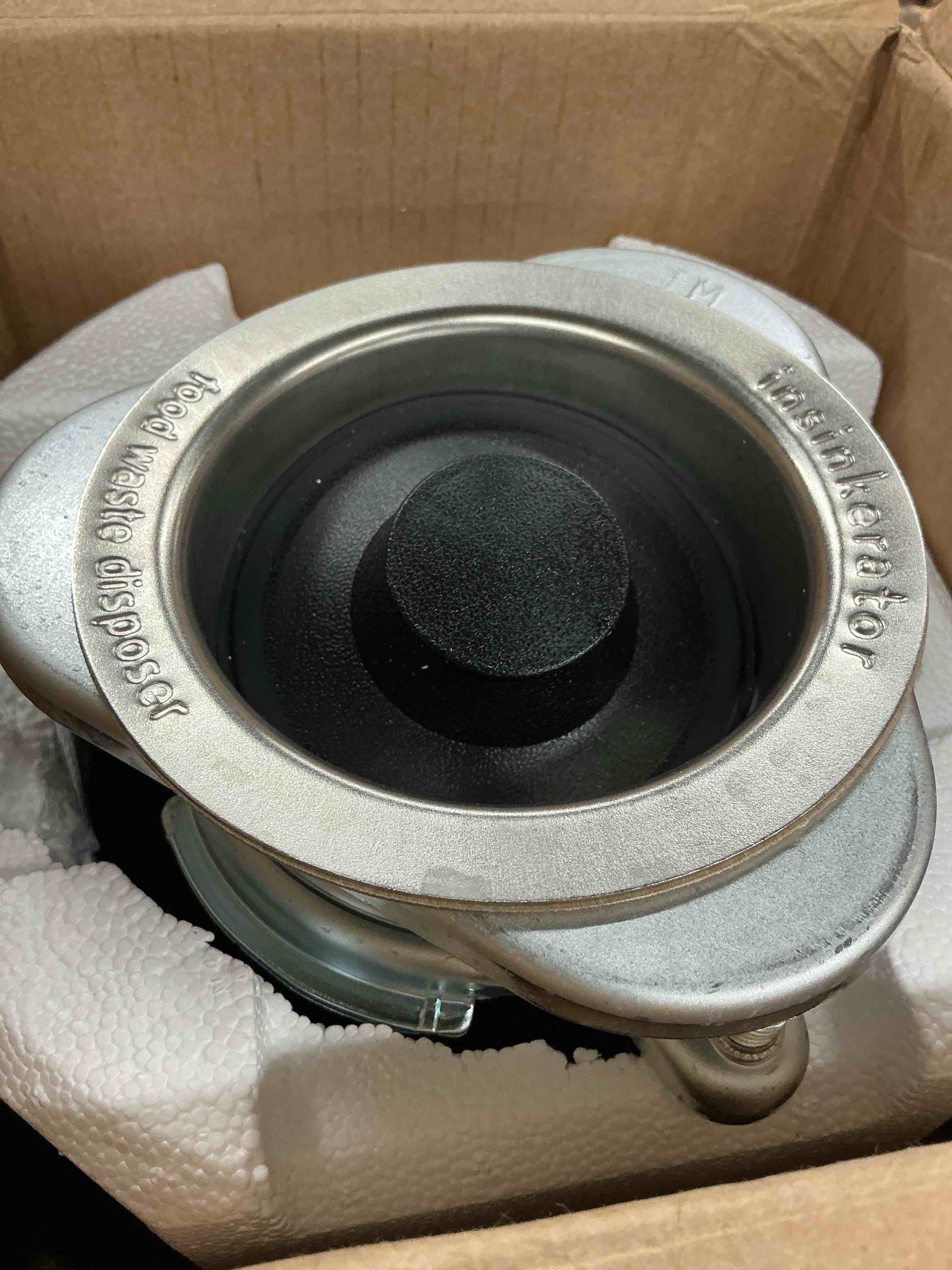 Condition photo showing Good Condition for insinkerator badger 5 garbage disposal with power cord, standard series 1/2 hp continuous feed food waste disposer, badger 5 w/c, no size, black/gray