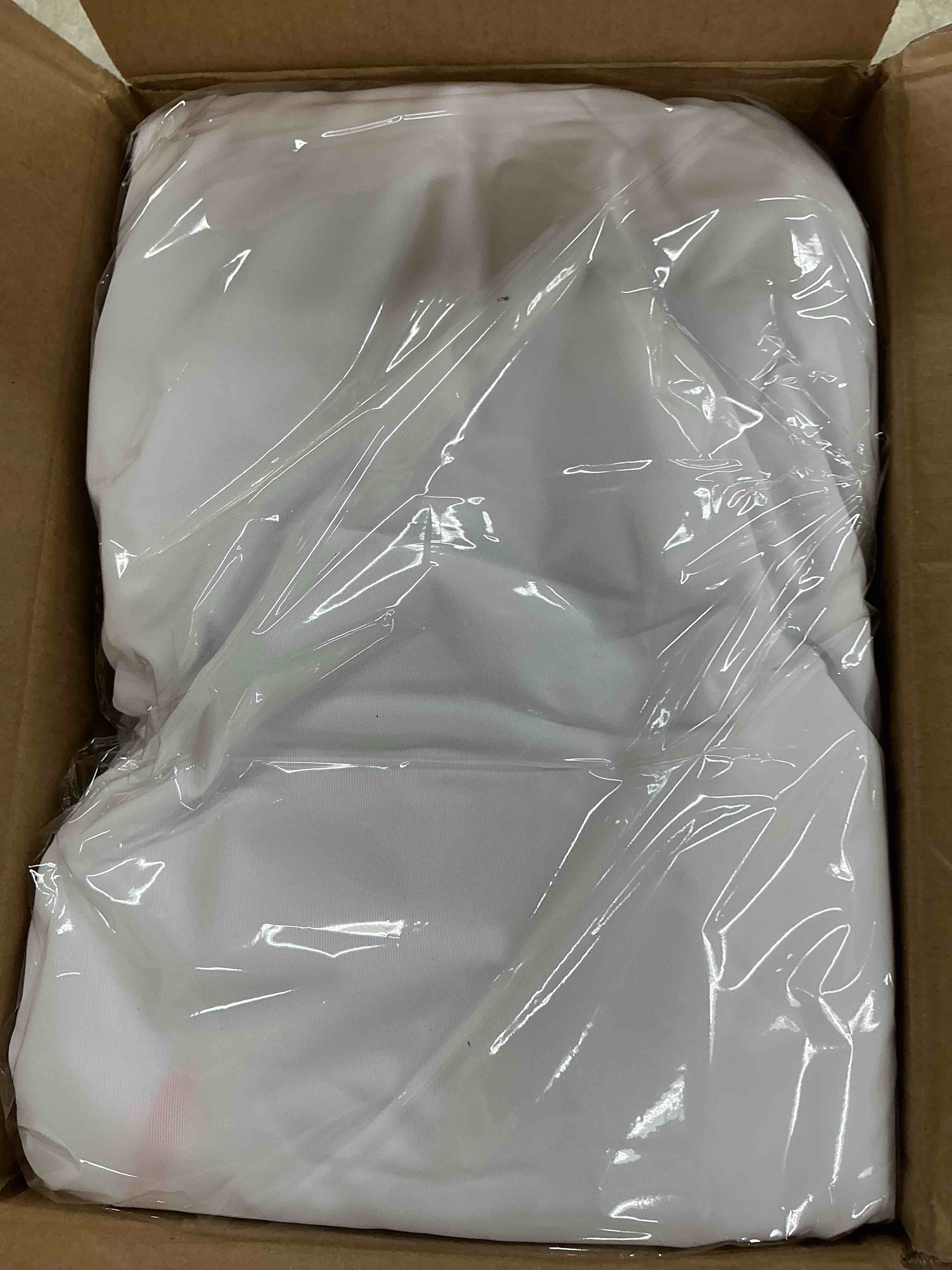 Condition photo showing New/Like New for holidayideas 2 pack spandex table skirt for 6 ft rectangle tables, white fitted stretch tablecloth 30 x 72 inch, wrinkle resistant ruffle design for wedding banquets, baby showers, parties white 30x72 inch| 2 pack