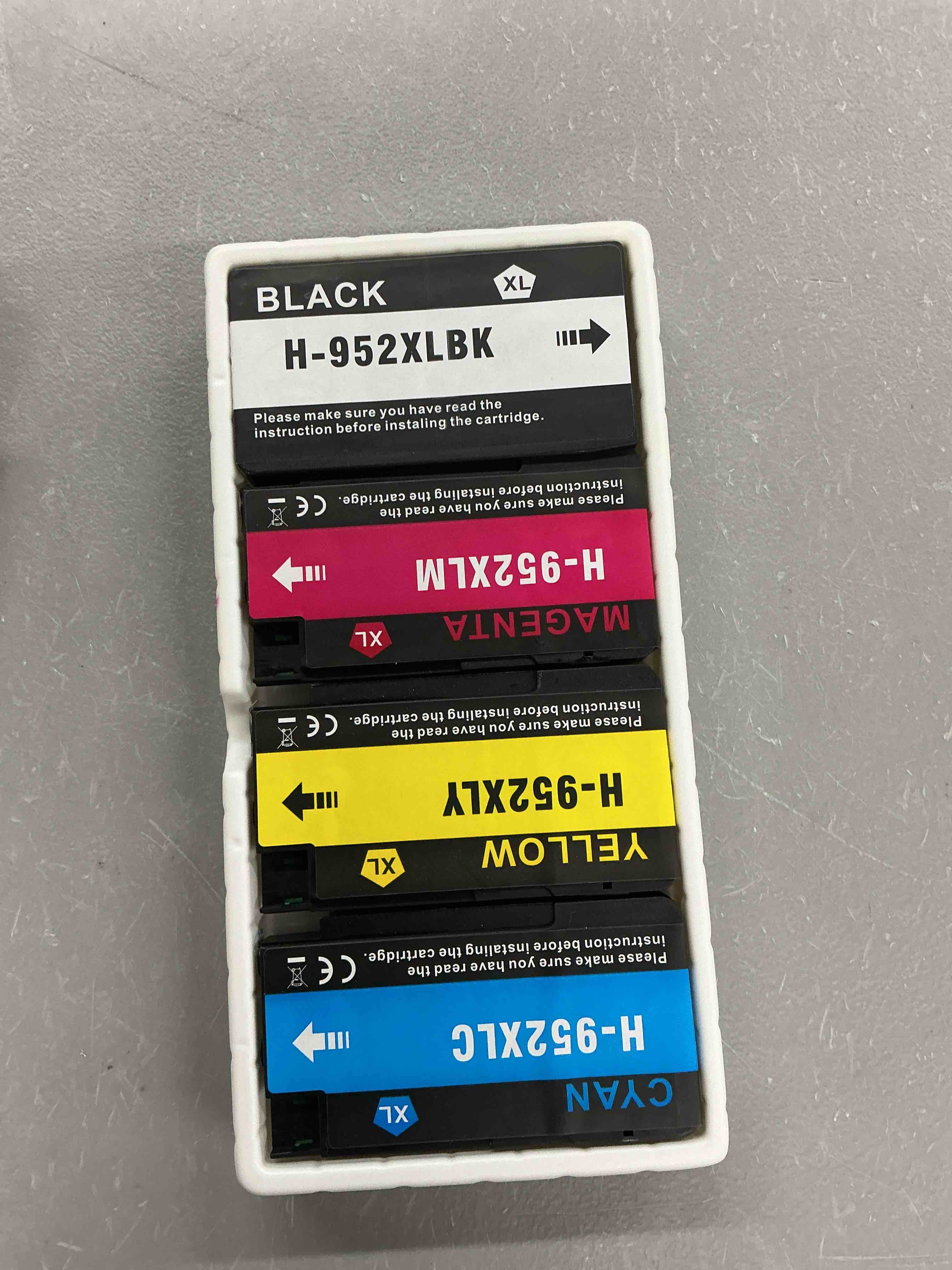Condition photo showing New/Like New for compatible ink cartridge replacement for hp 952xl 952 xl ink cartridges combo pack to use with hp officejet pro 8710 7740 8720 8715 8210 8703 8702 printers (black cyan magenta yellow) 952xl black cyan yellow magenta