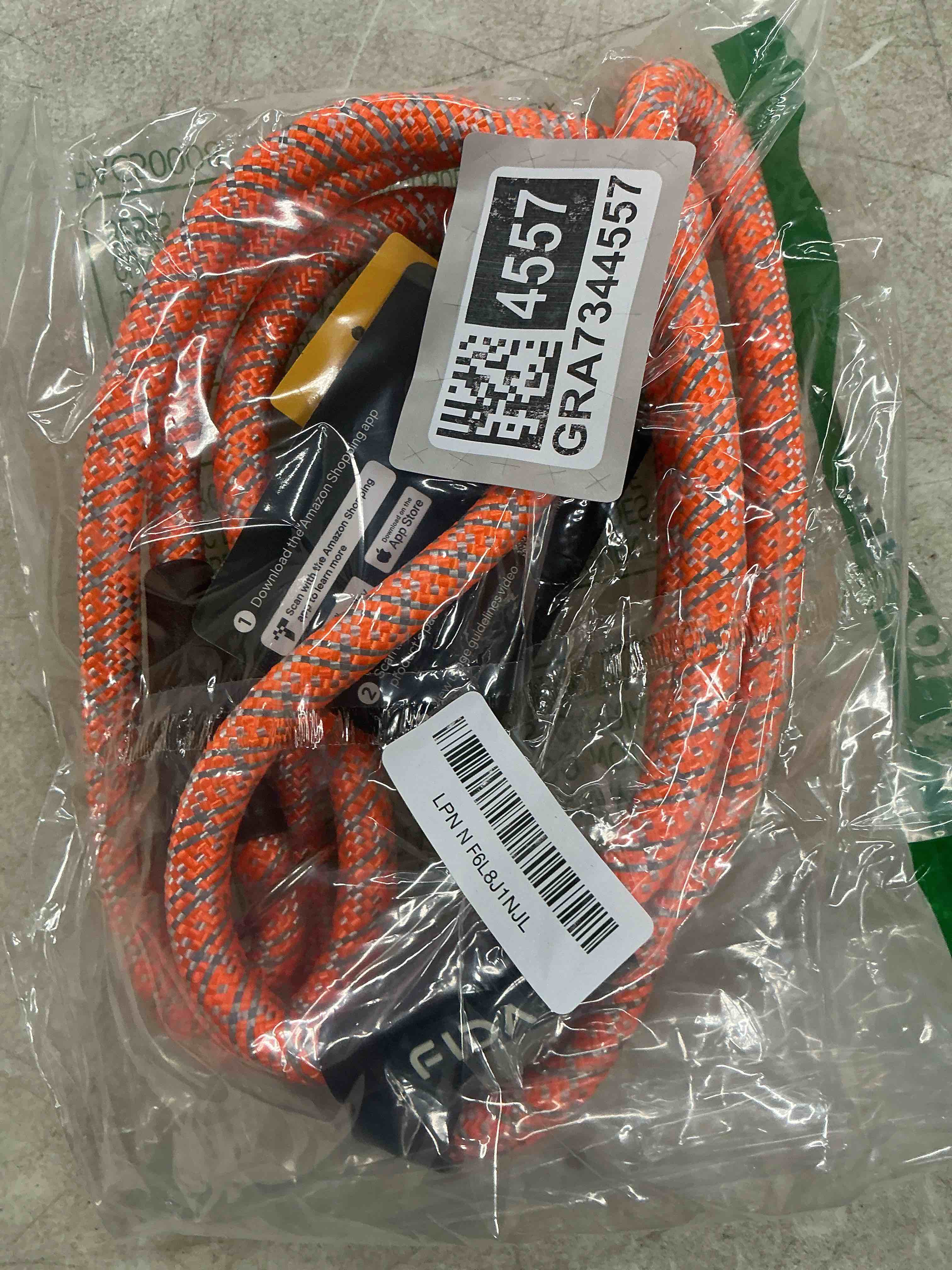 Condition photo showing Good Condition for fida durable slip loop lead for large, medium dogs, 6 ft x 1/2" heavy duty, comfortable strong rope, no pull pet training leash with highly reflective, orange large(1/2"-6ft) orange