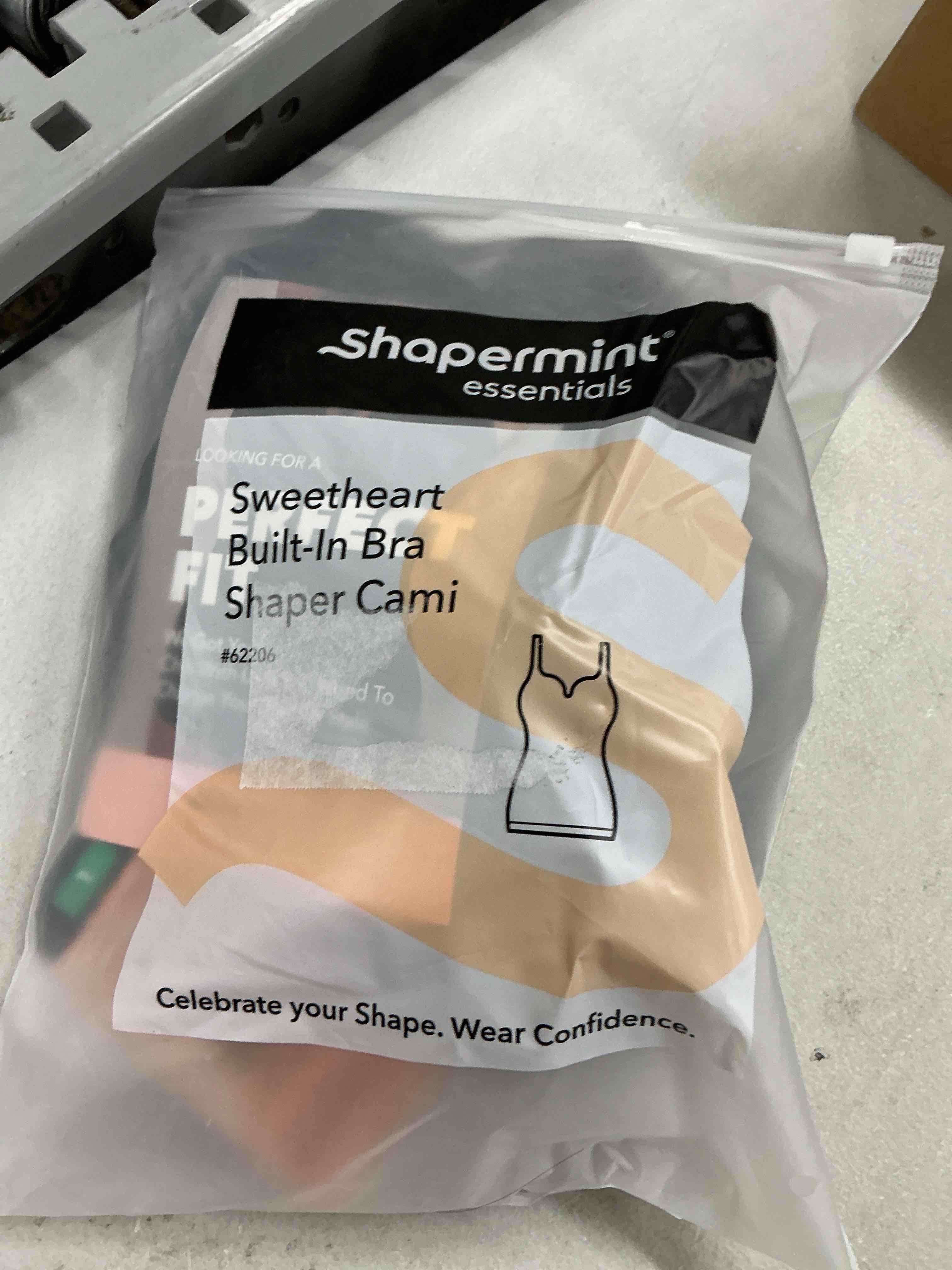 Condition photo showing Good Condition for shapermint sweetheart cami with built-in bra for women, wireless camisole tank top, tummy shapewear, small to plus size black large