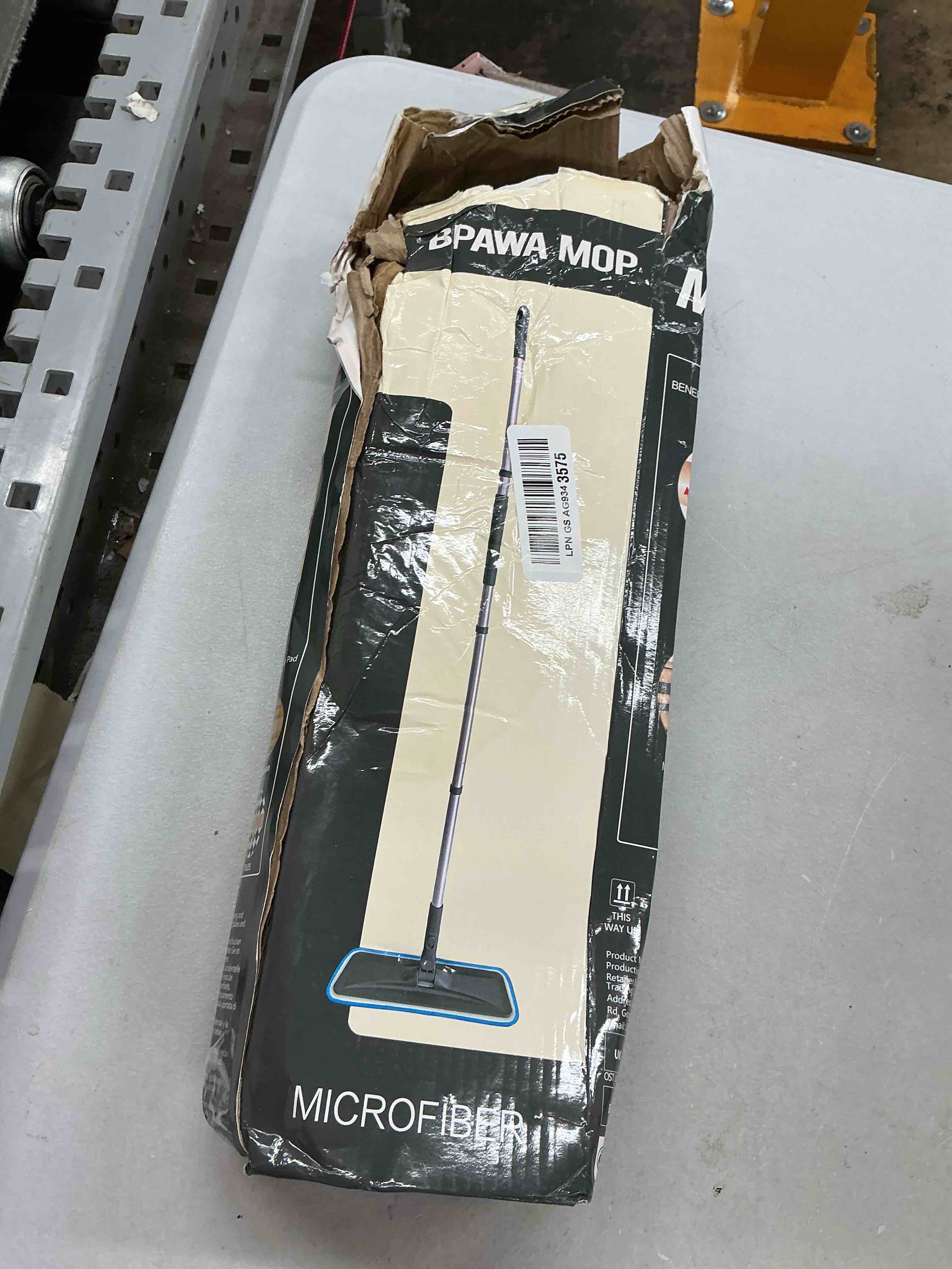 Condition photo showing Good Condition for microfiber mops for hardwood floor cleaning - bpawa flat floor mop with 4 washable pads for laminate wood tile vinyl home kitchen bathroom - 59" adjustable handle gray