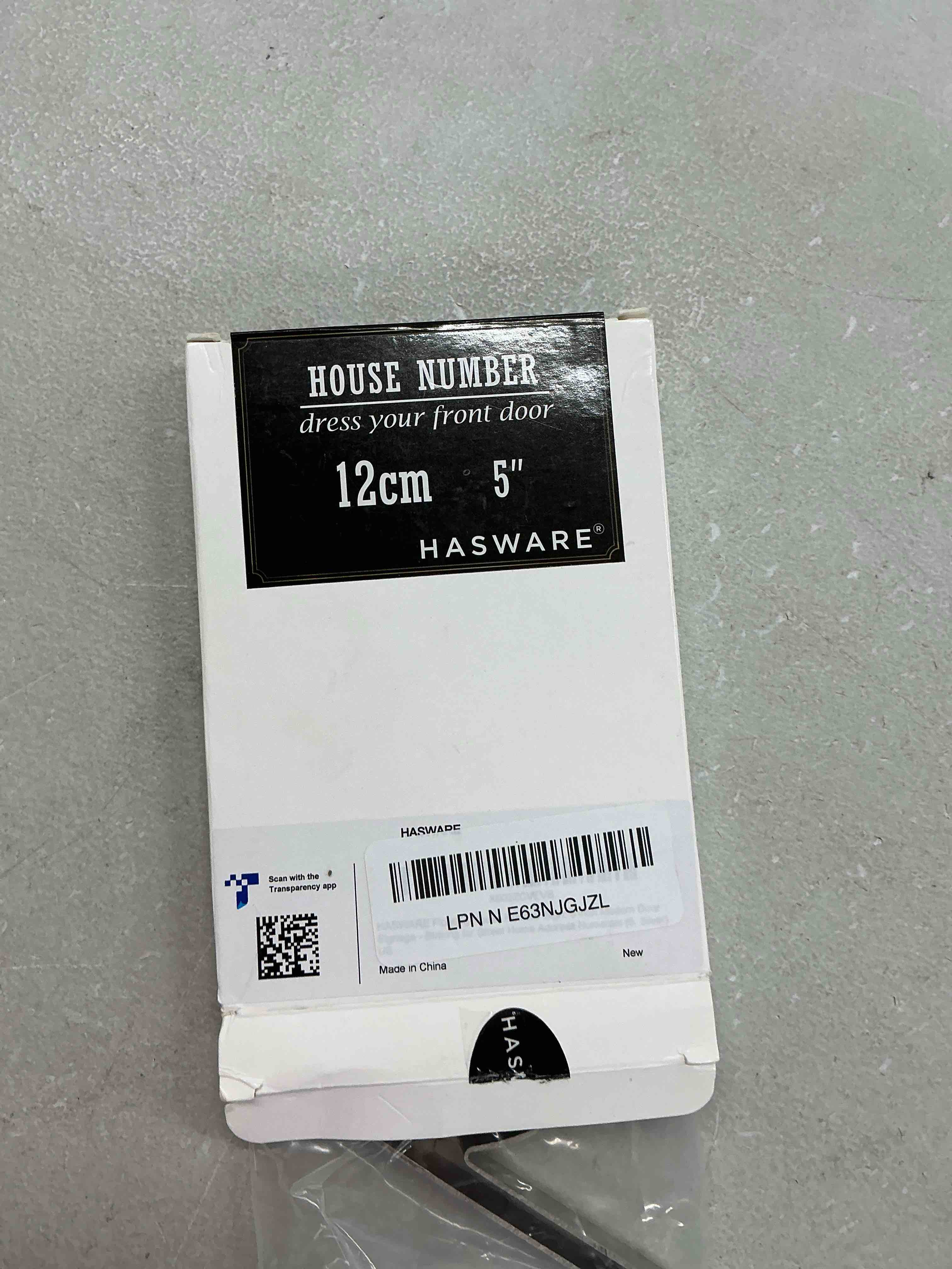 Condition photo showing Good Condition for hasware floating house number sign: 5 inch modern door signage - striking for street home address numerals (6, silver) 6 silver