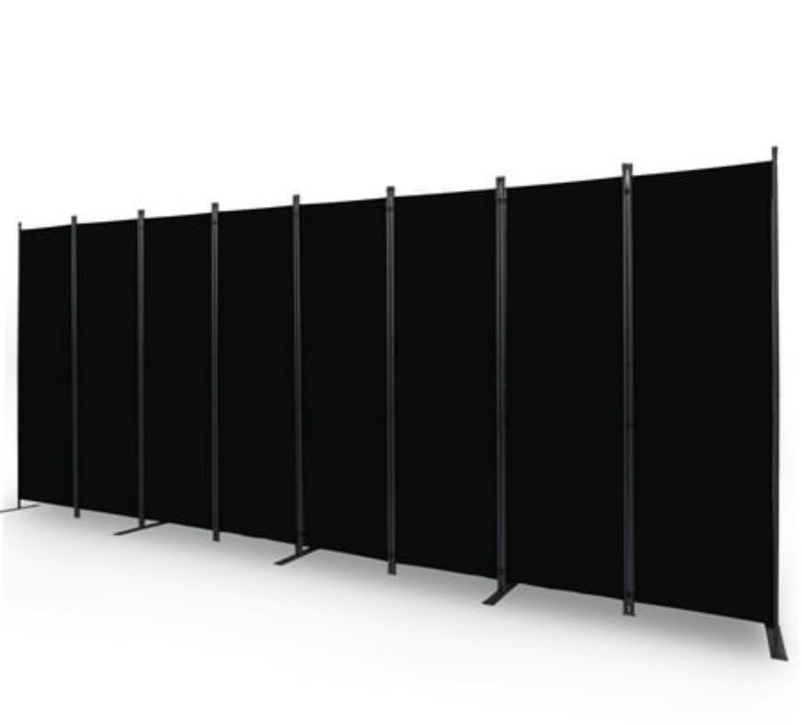 YASRKML 8 Panel Folding Privacy Screen 6Ft Tall Room Divider with Wider Support Feet Portable Wall Dividers Room Partition Black