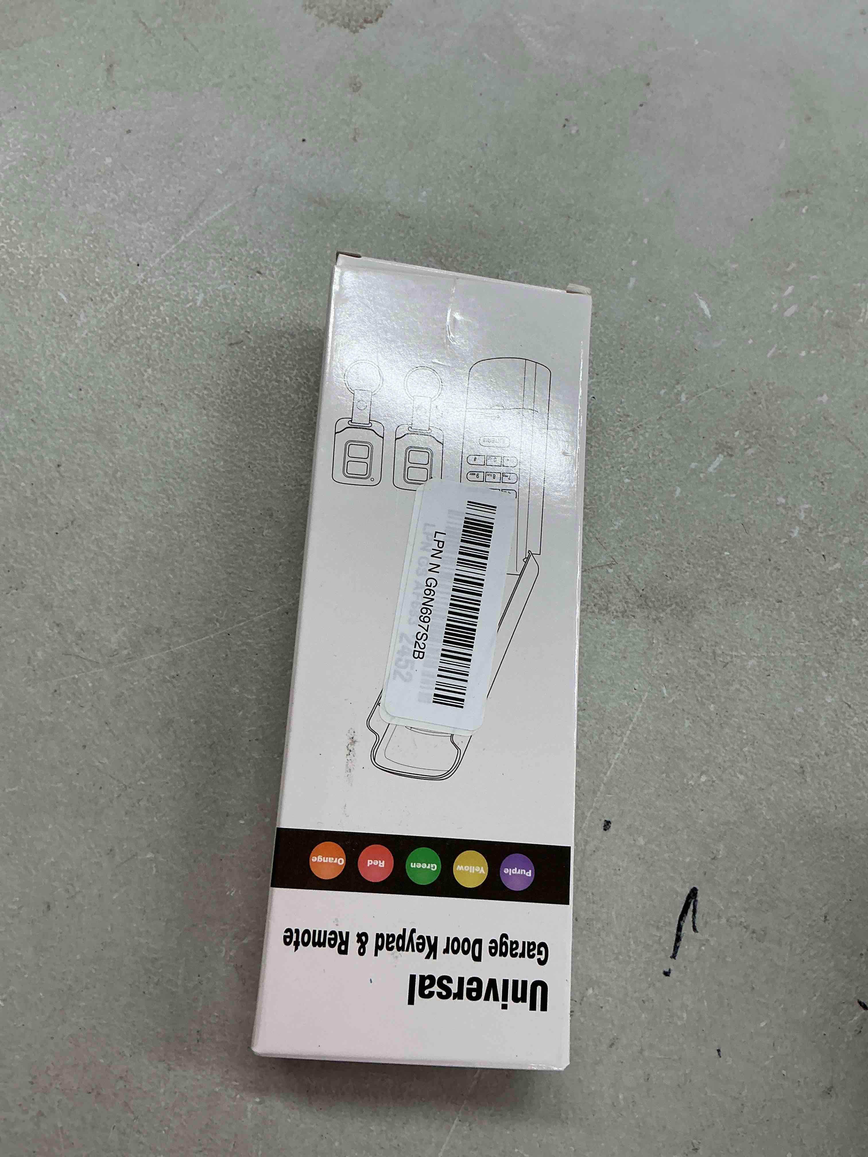 Condition photo showing Good Condition for 3-in-1 universal garage door opener keypad with 2 keychain remote compatible with liftmaster chamberlain craftsman with yellow purple red orange green learn button replaces 877max 878max 893max 973lm