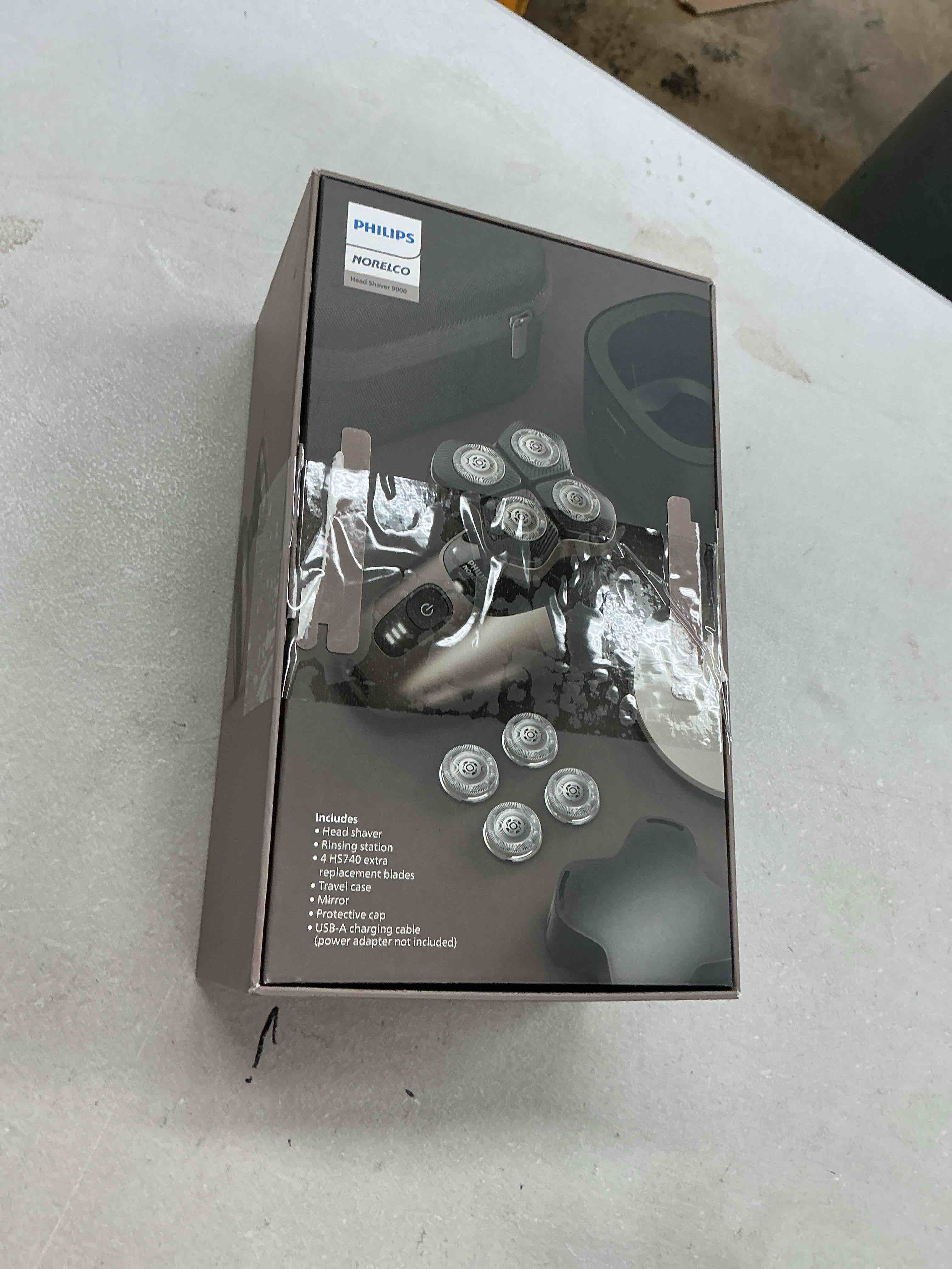 Condition photo showing Good Condition for philips norelco head shaver pro 9000 electric shaver, clean & gentle shave | electric shaver for men and women, 360° flexing head, comfortcut blades, poweradapt sensor, 90-min runtime, hs9980/40 black series 9000 +qcp, blades, mirror, travel case