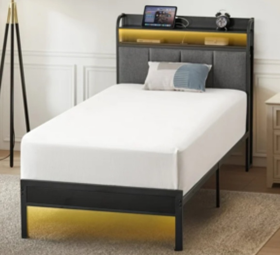Z-hom Storage Metal Platform Bed Frames, Twin
