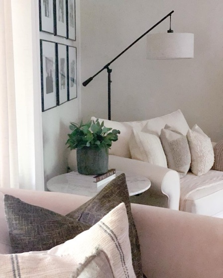 Modern Tufted Square Throw Pillow Cream - Threshold™