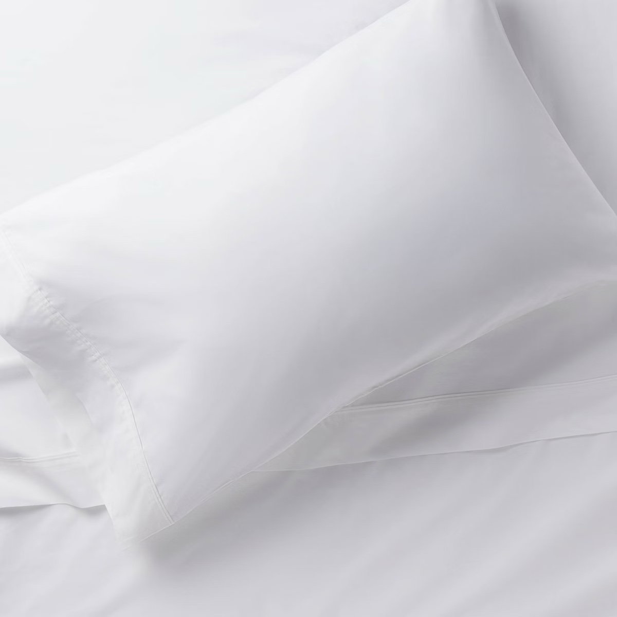 King Solid Performance 400 Thread Count Pillowcase Set White - Threshold™: Cotton Sateen, OEKO-TEX Certified, Set of 2