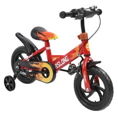 12 Inch Kids Bike with Training Wheels, Children Bike with Adjustable Handlebar, Kids Bicycle for Boys Girls Toddlers Age 1 to 5, 2-in-1 Toddler Bike with Handbrake/Bell/Pedals, up to 110lbs