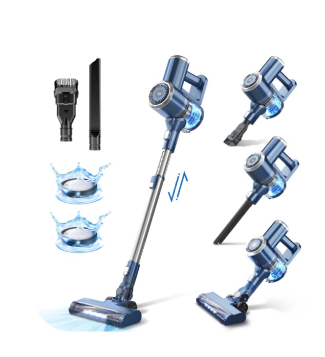 Prettycare Cordless Stick Vacuum Cleaner Lightweight Upright for Carpet Hard Floor Pet Hair W200