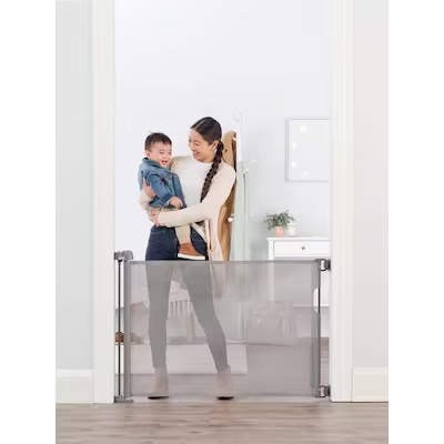 Regalo Fabric Retractable Baby Gate - Gray