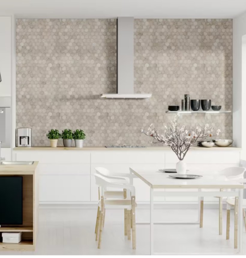 Honeycomb Hexagon 12 in. x 12 in. x 10mm Natural Marble Mesh-Mounted Mosaic Floor and Wall Tile (9.8 sq. ft. / case)