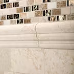 Molten Cream 11.25 in. x 11.875 in. Interlocking Glass/Cream and Emperador Marble Mosaic Tile (9.277 sq. ft. /Case)