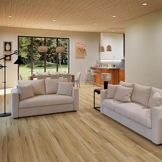 ALLURE Butterscotch Birch 12 MIL x 8.7 in. W x 48 in. L Click Lock Waterproof Luxury Vinyl Plank Flooring (20.1 sq. ft./case), Light