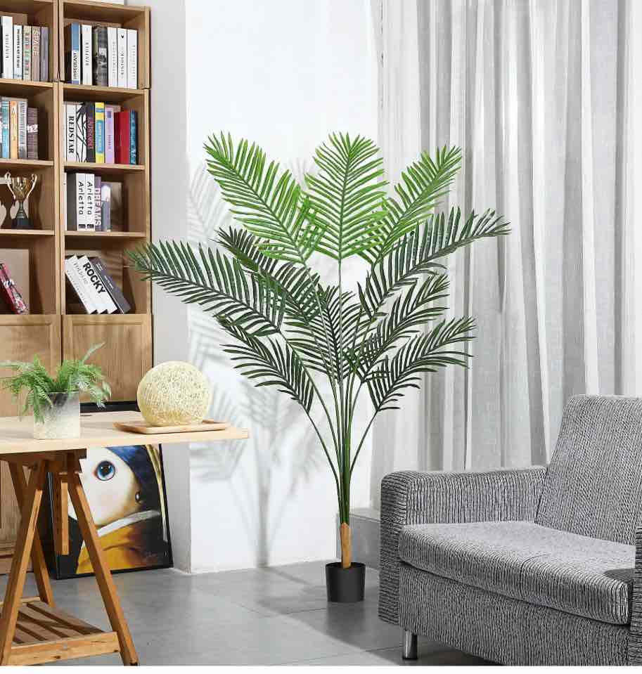 DR.Planzen 6ft Artificial Palm Tree Indoor Plant Tall Fake Tropical Paradise Palm Tree in Pot, Faux Areca Palm Tree for Home Office Living Room Bedroom Farmhouse Modern Decor