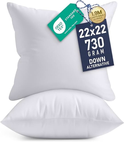 Home Cover and Polyfill Insert Included Throw Pillow, 22" x 22", White