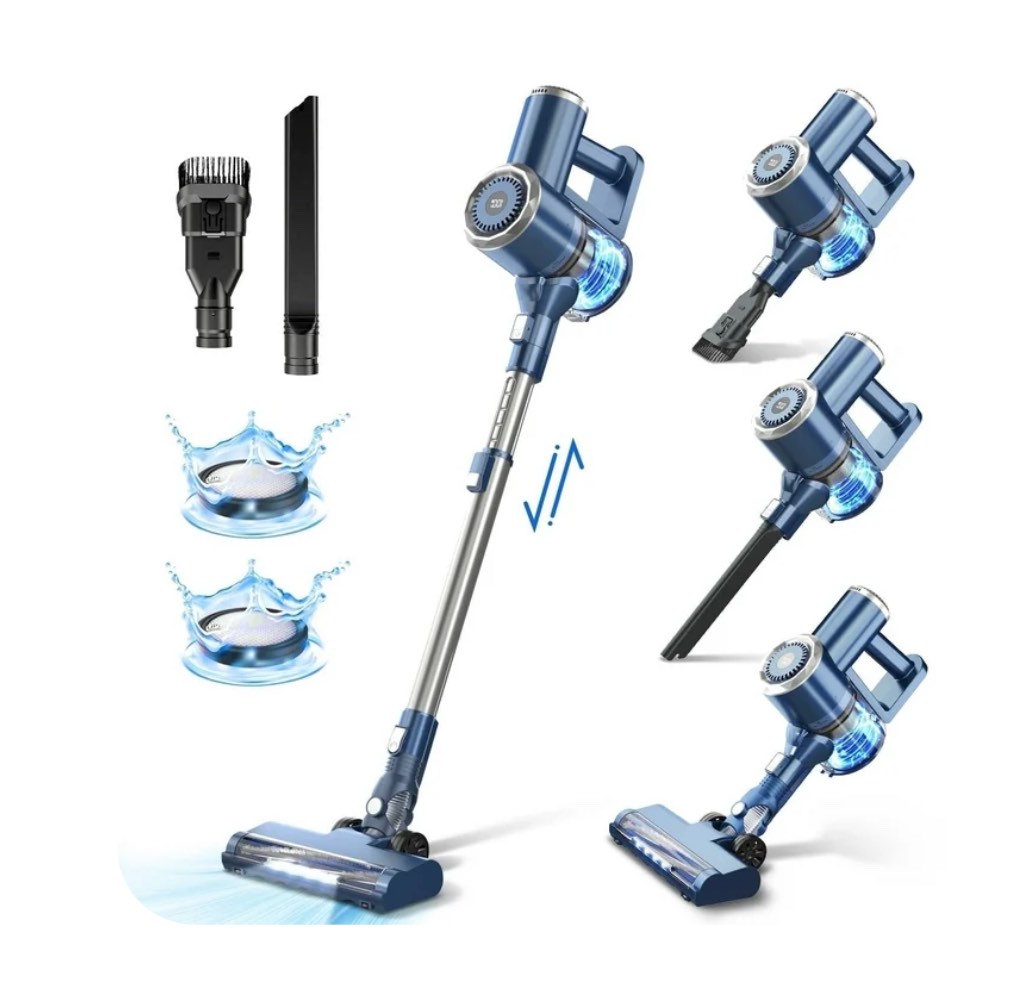 Prettycare Cordless Stick Vacuum Cleaner Lightweight Upright for Carpet Hard Floor Pet Hair W200