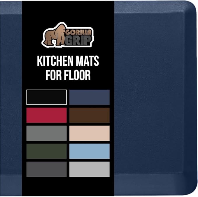 GORILLA GRIP Comfortable Cushioned Kitchen Mats for Floor, Waterproof and Stain Resistant Soft Top