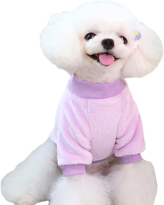 Jecikelon Pet Dog Clothes Dog Sweater Soft Thickening Warm Pup Dogs Shirt Winter Puppy Sweater for Dogs (Z01-Purple, size M –12